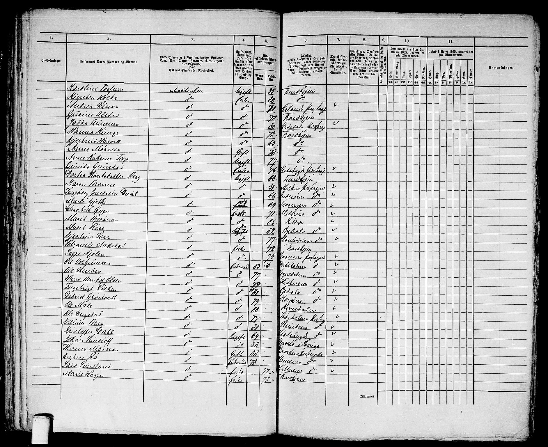 RA, 1865 census for Trondheim, 1865, p. 1620