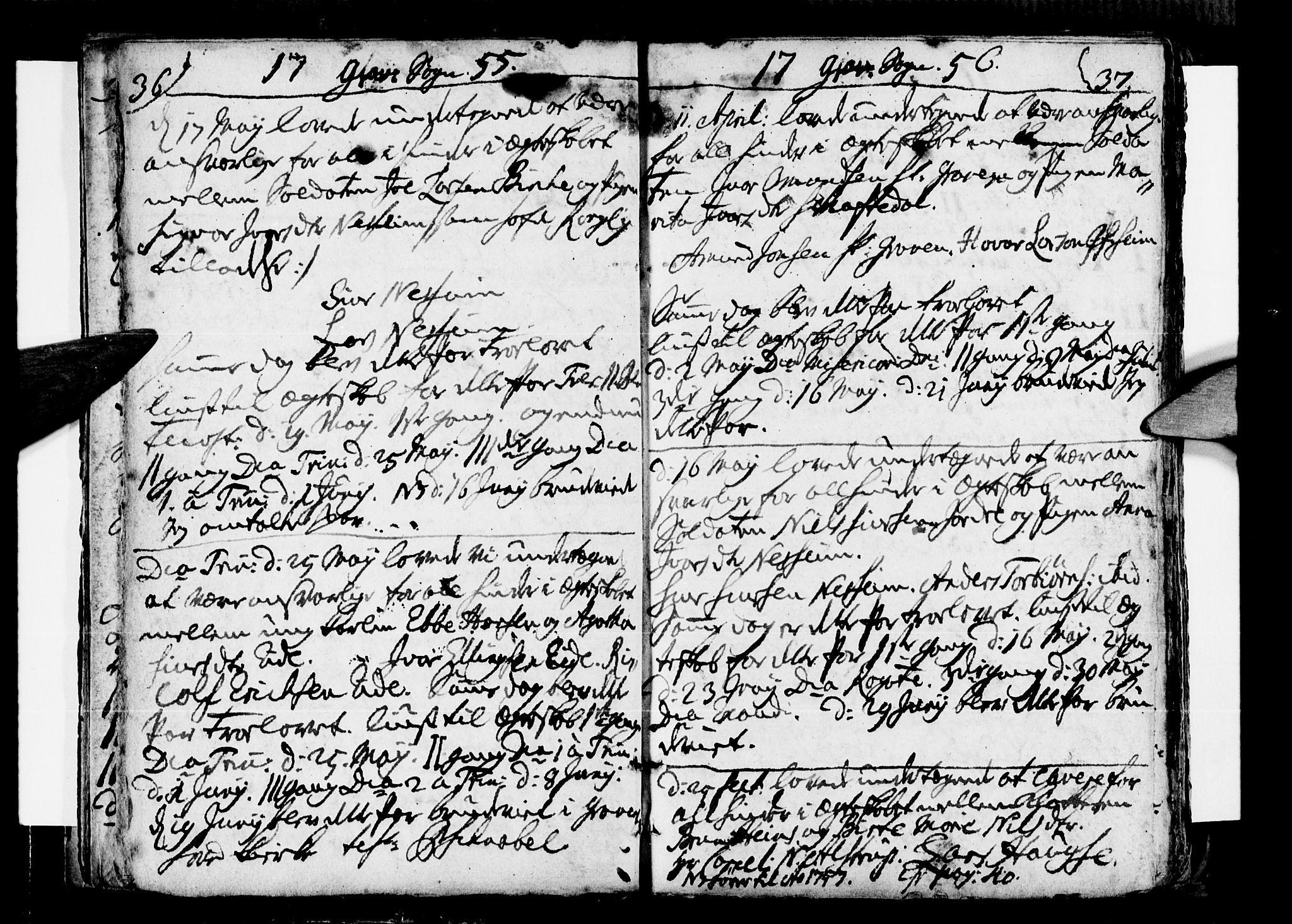 Ulvik sokneprestembete, AV/SAB-A-78801/H/Haa: Parish register (official) no. A 9, 1743-1792, p. 36-37