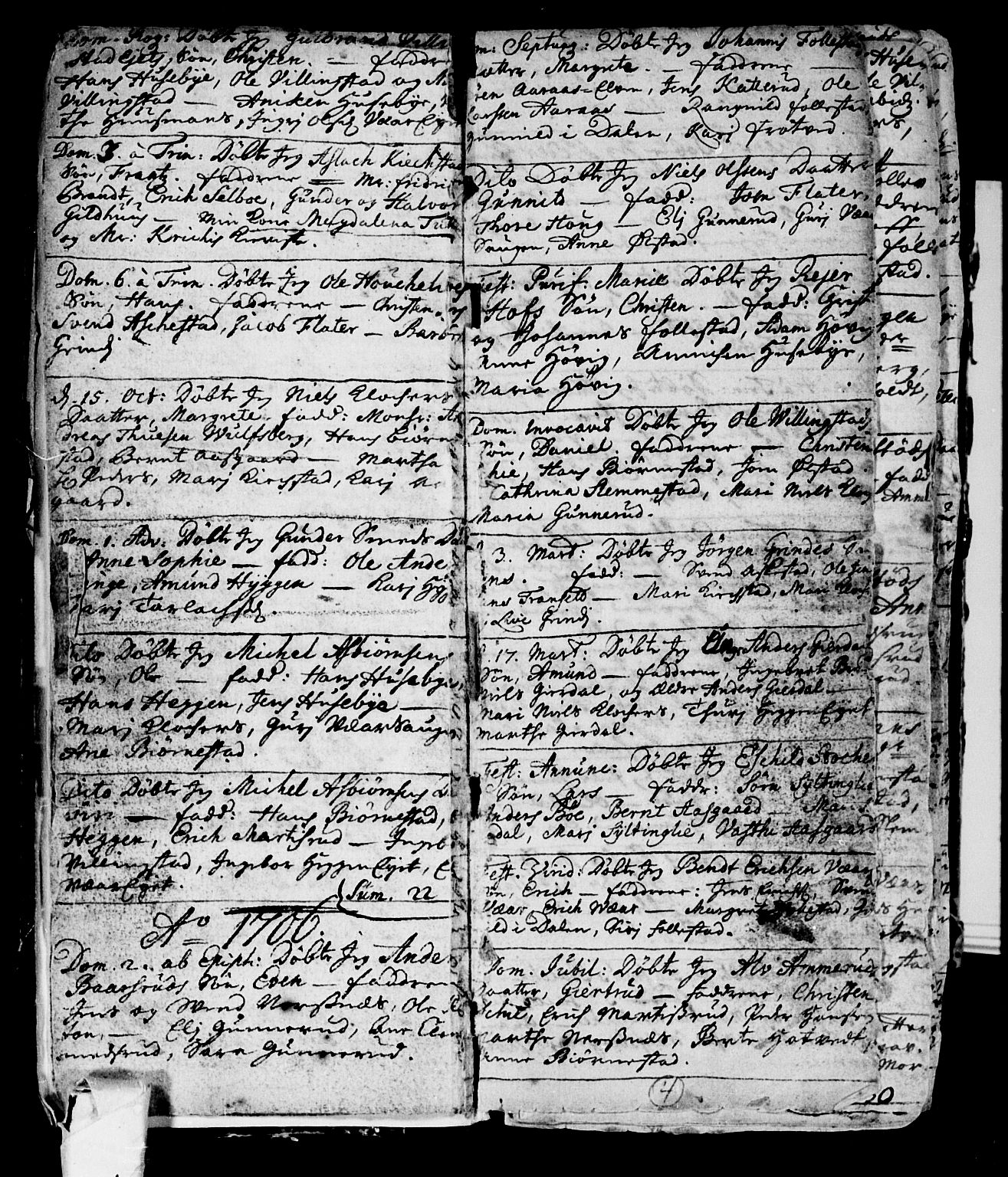 Røyken kirkebøker, SAKO/A-241/F/Fa/L0001: Parish register (official) no. 1, 1701-1730, p. 4