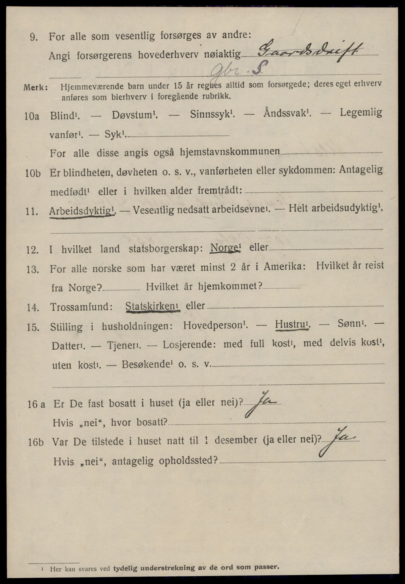 SAT, 1920 census for Ulstein, 1920, p. 697