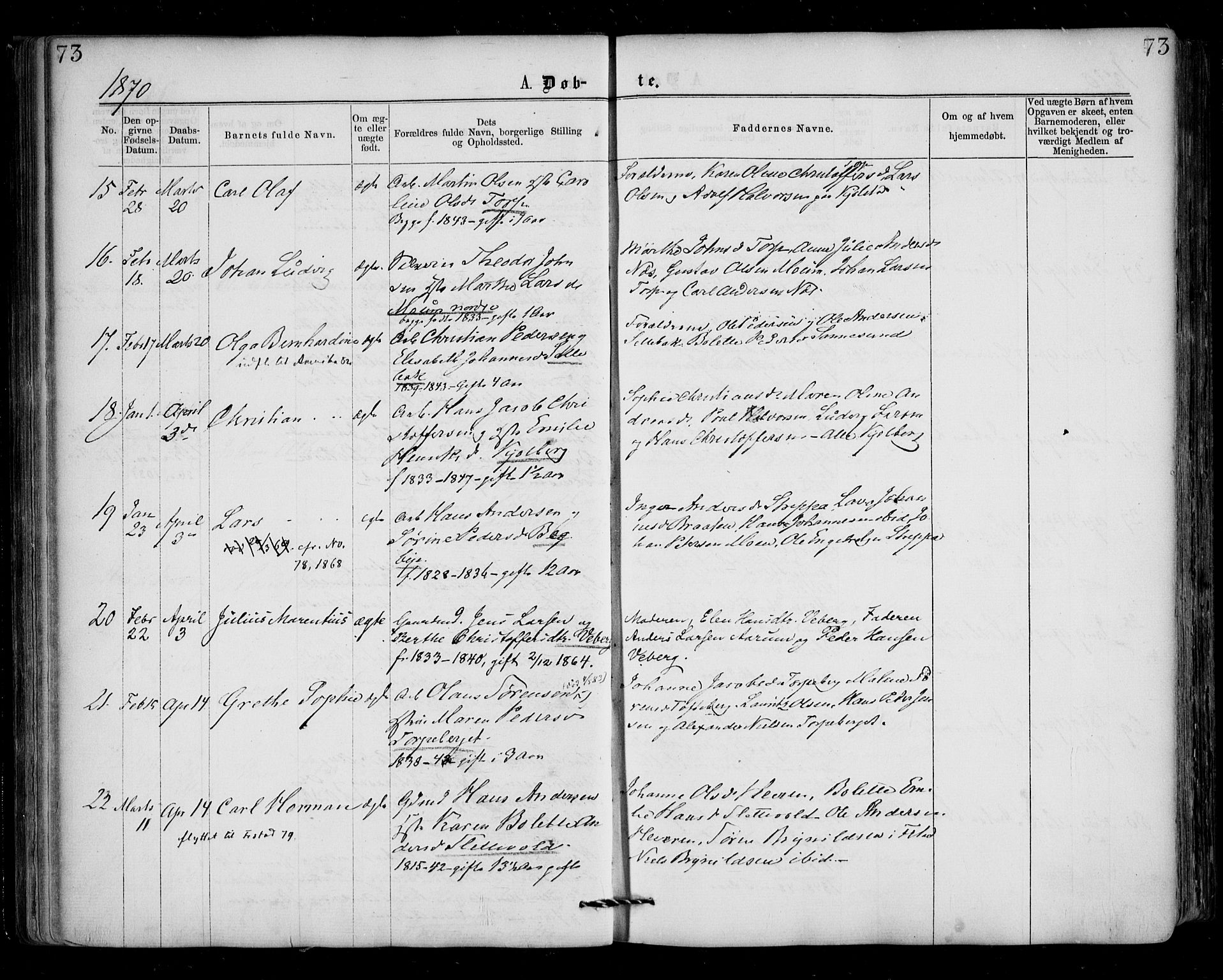 Borge prestekontor Kirkebøker, AV/SAO-A-10903/F/Fa/L0006: Parish register (official) no. I 6, 1861-1874, p. 73