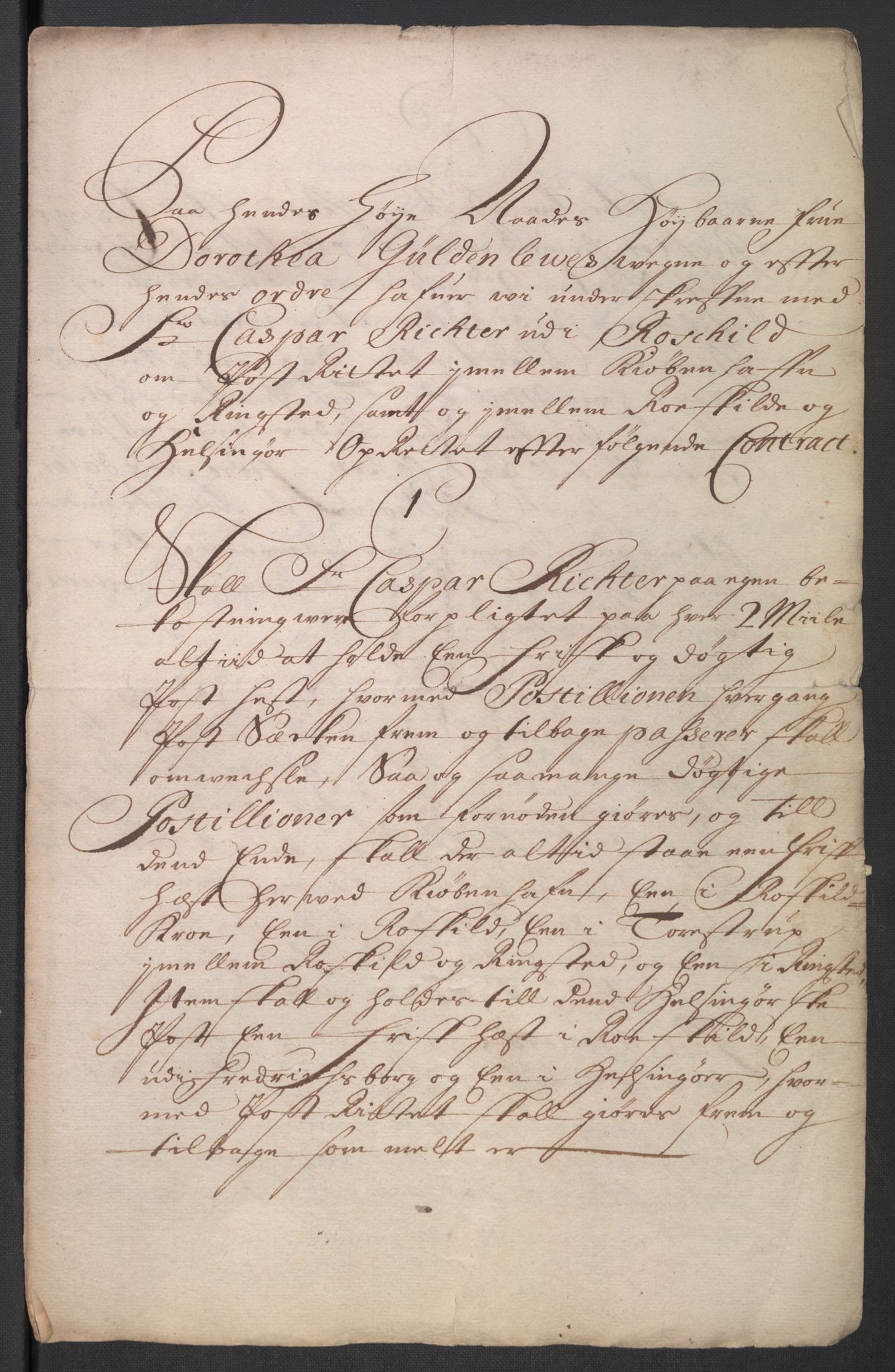 Generalpostdireksjonen 1719-1814, AV/RA-EA-3108/E/L0010/0001: Kontrakter m.m.: / Nr. 22: Kontrakter om postbefordring, 1710-1806