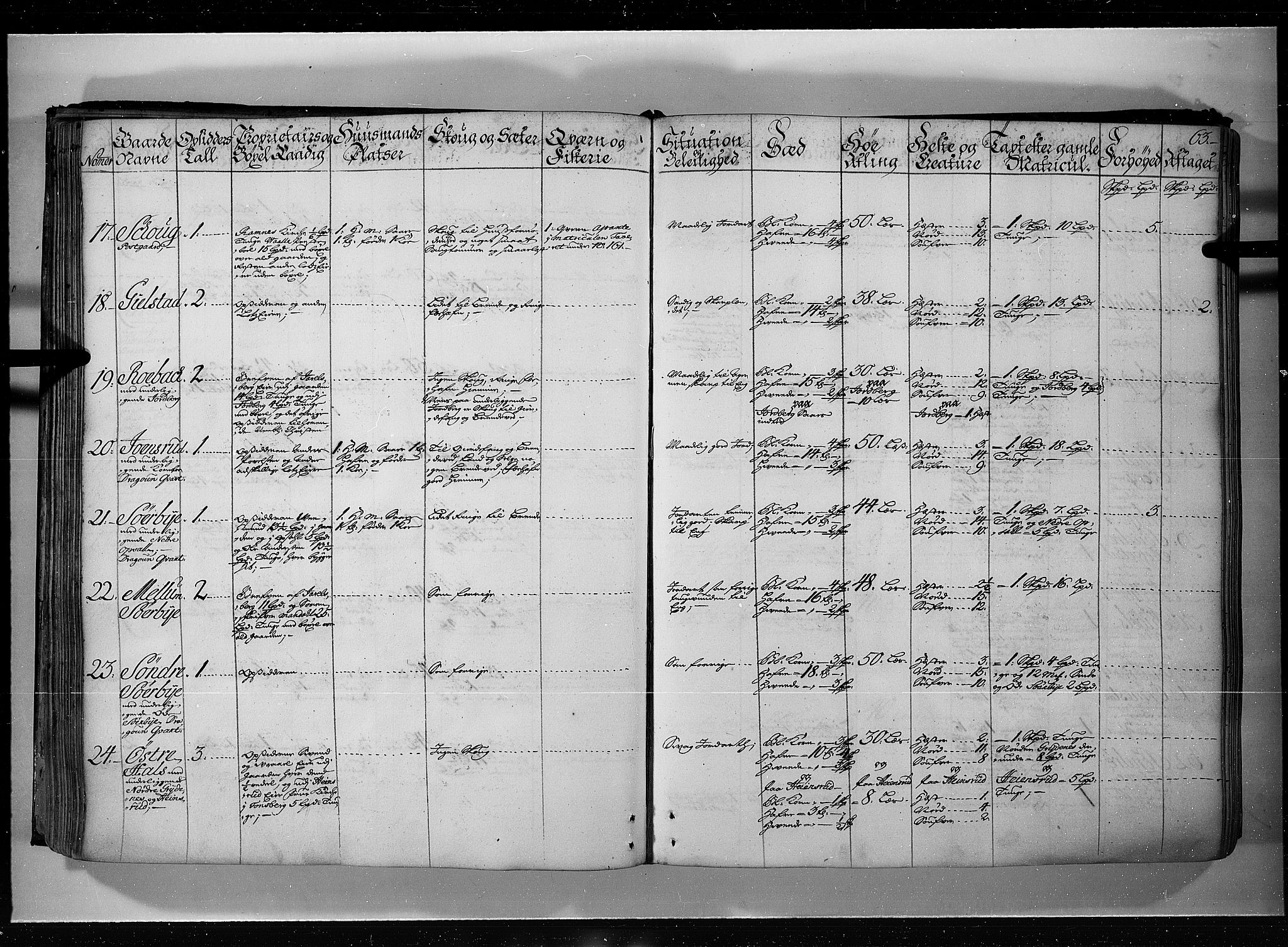 Rentekammeret inntil 1814, Realistisk ordnet avdeling, AV/RA-EA-4070/N/Nb/Nbf/L0115: Jarlsberg grevskap eksaminasjonsprotokoll, 1723, p. 62b-63a