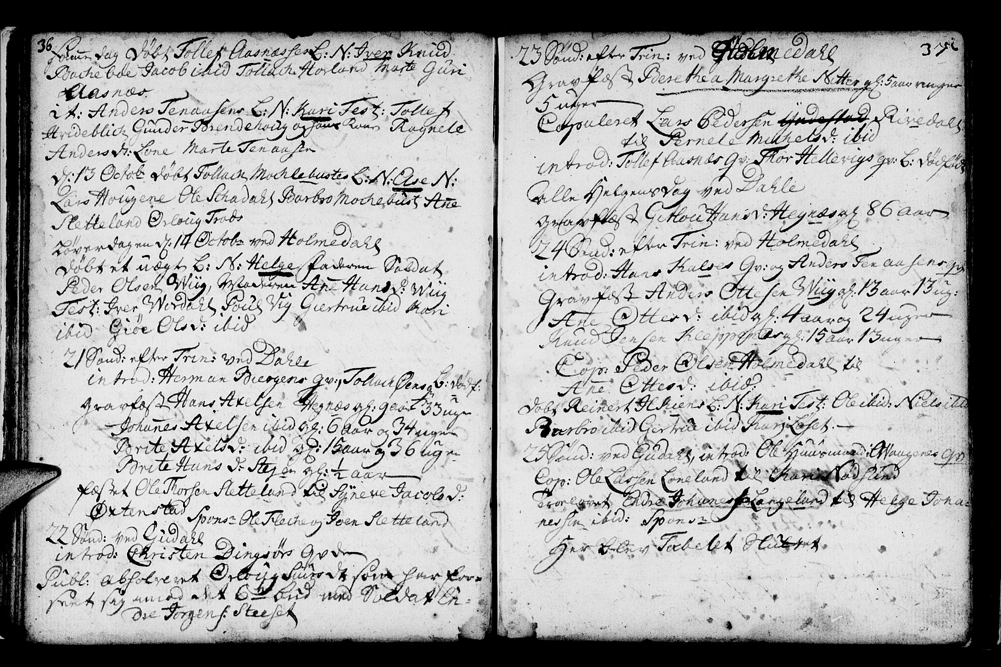 Fjaler sokneprestembete, AV/SAB-A-79801/H/Haa/Haaa/L0001: Parish register (official) no. A 1, 1755-1778, p. 36-37