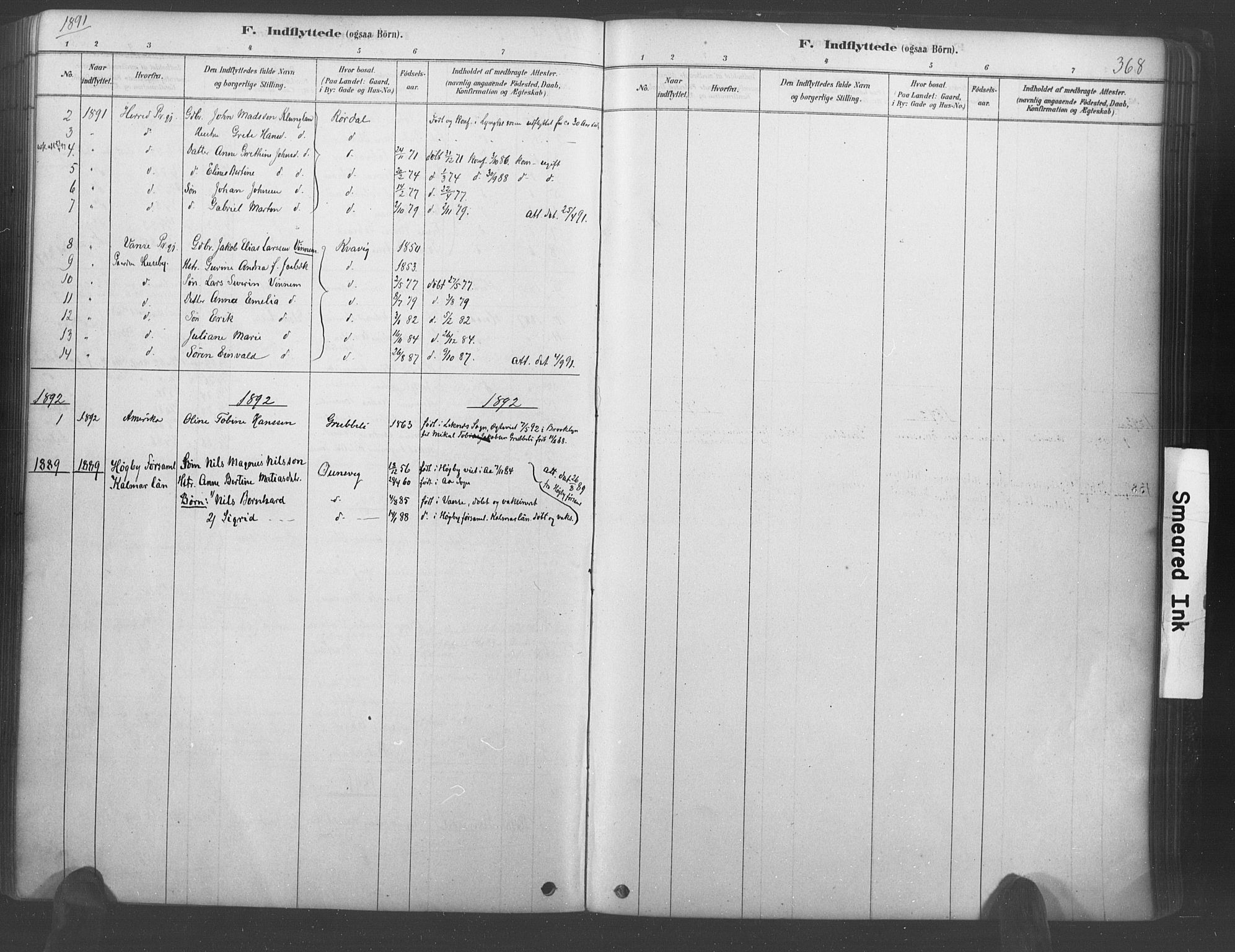 Lyngdal sokneprestkontor, AV/SAK-1111-0029/F/Fa/Fac/L0011: Parish register (official) no. A 11, 1878-1893, p. 368