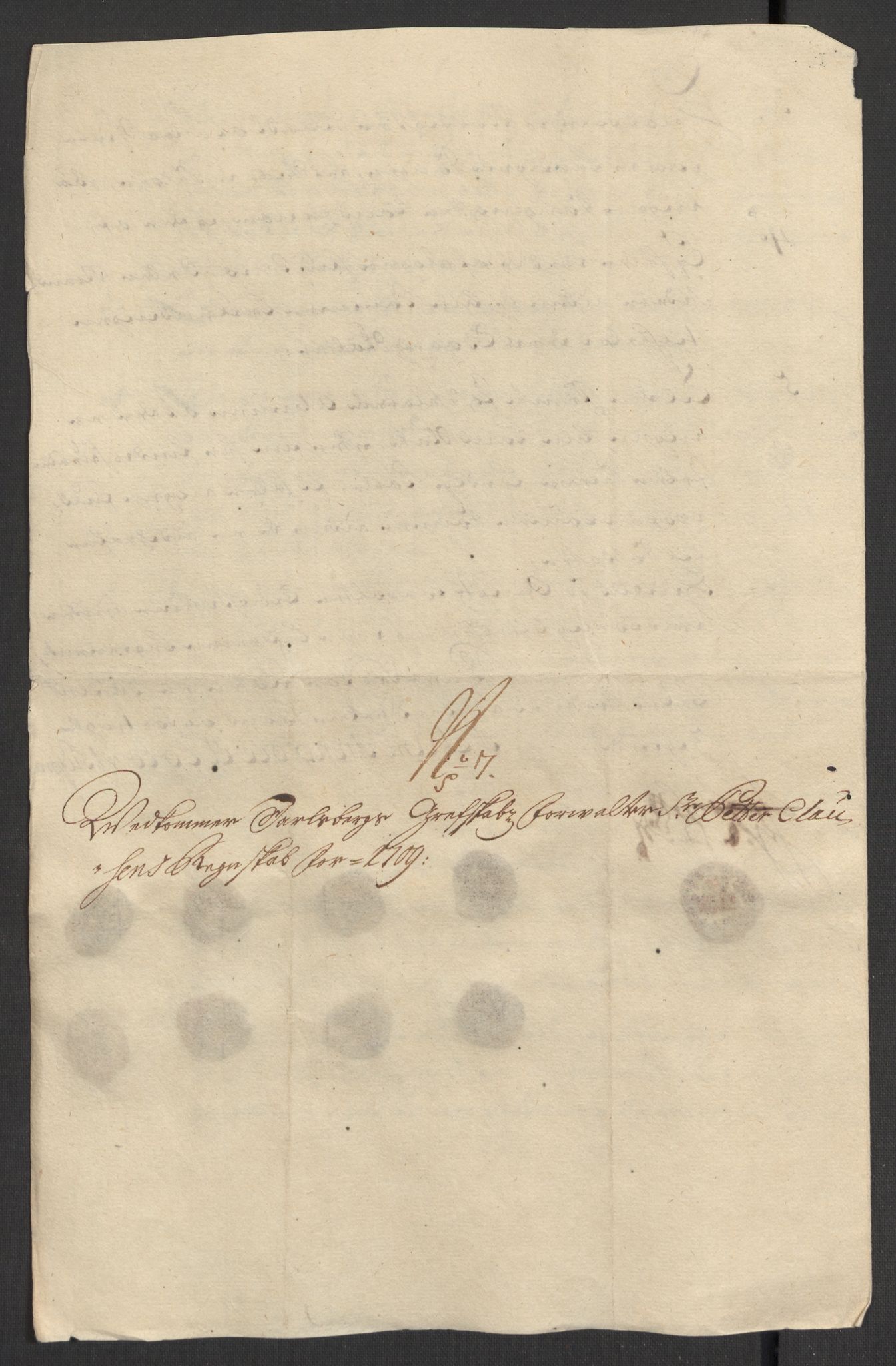 Rentekammeret inntil 1814, Reviderte regnskaper, Fogderegnskap, RA/EA-4092/R32/L1874: Fogderegnskap Jarlsberg grevskap, 1709, p. 142