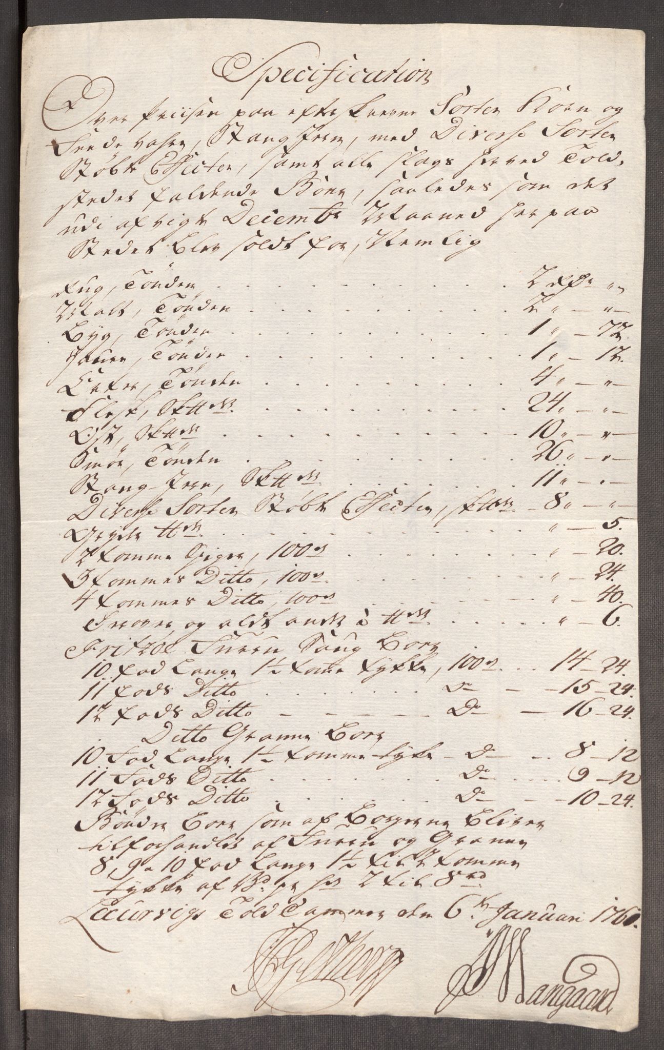 Rentekammeret inntil 1814, Realistisk ordnet avdeling, AV/RA-EA-4070/Oe/L0006: [Ø1]: Priskuranter, 1758-1760, p. 535