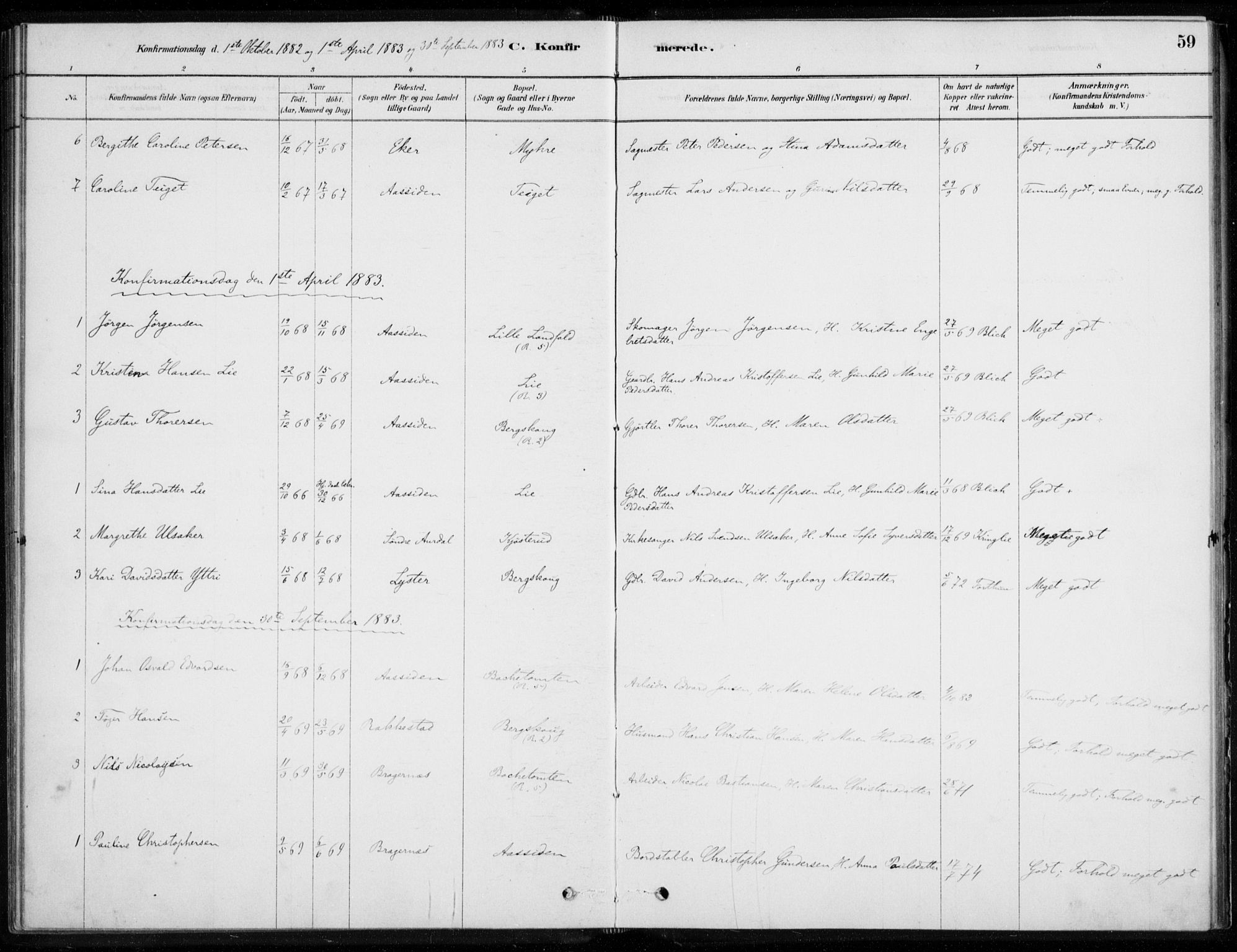 Åssiden kirkebøker, AV/SAKO-A-251/F/Fa/L0001: Parish register (official) no. 1, 1878-1904, p. 59