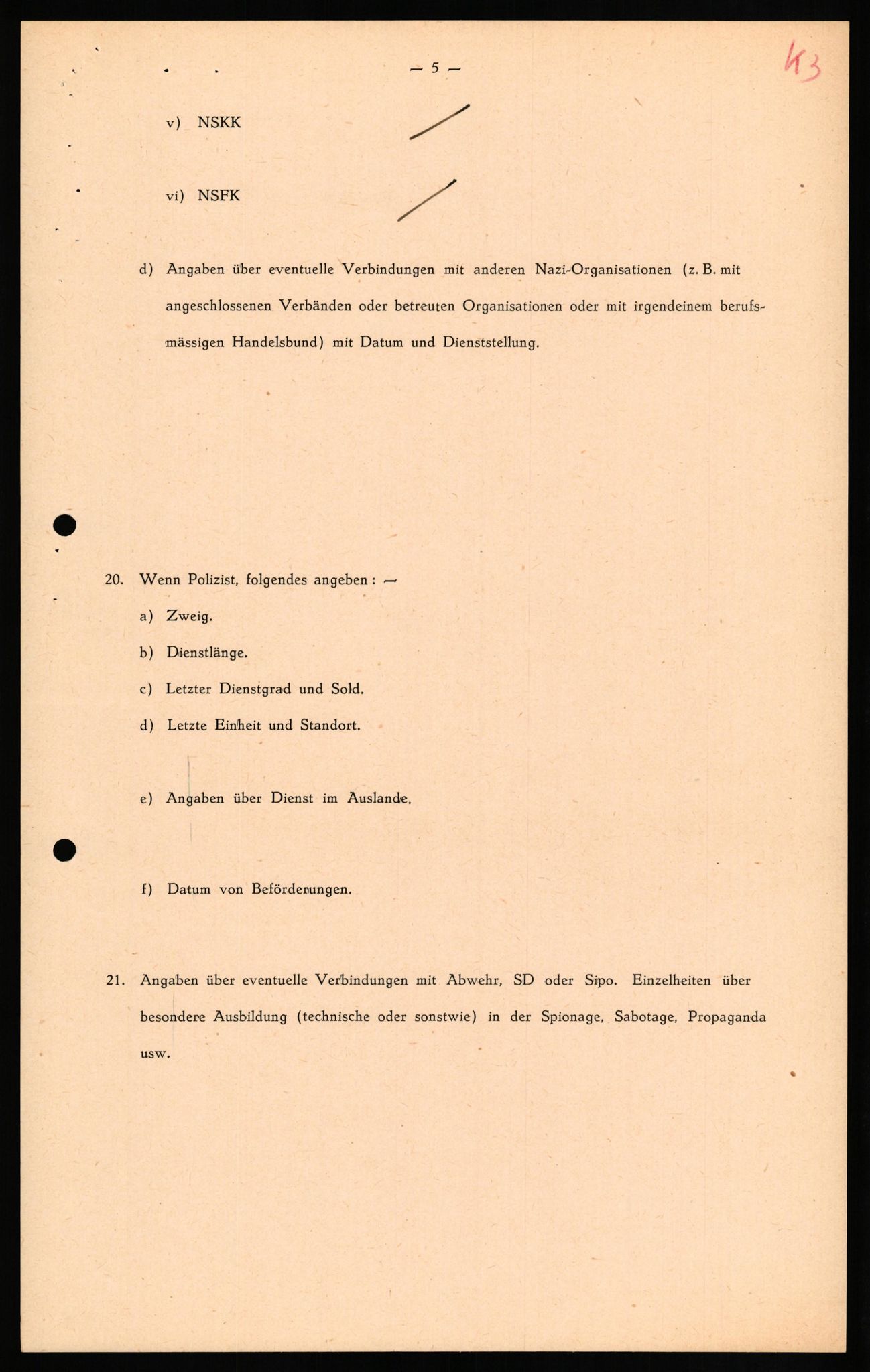 Forsvaret, Forsvarets overkommando II, AV/RA-RAFA-3915/D/Db/L0018: CI Questionaires. Tyske okkupasjonsstyrker i Norge. Tyskere., 1945-1946, p. 368