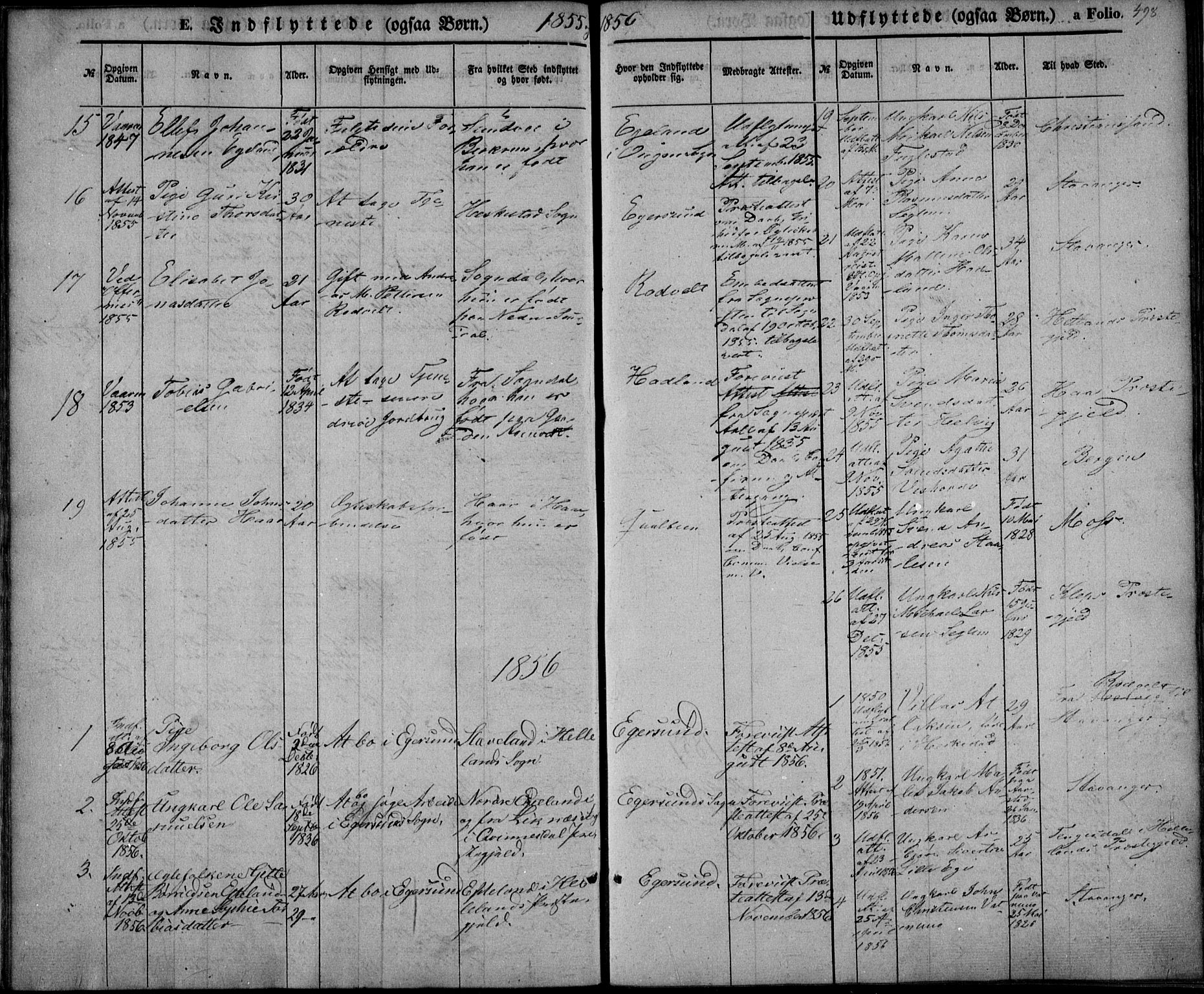 Eigersund sokneprestkontor, AV/SAST-A-101807/001/30/30BA/L0013: Parish register (official) no. A 12.2, 1850-1865, p. 498