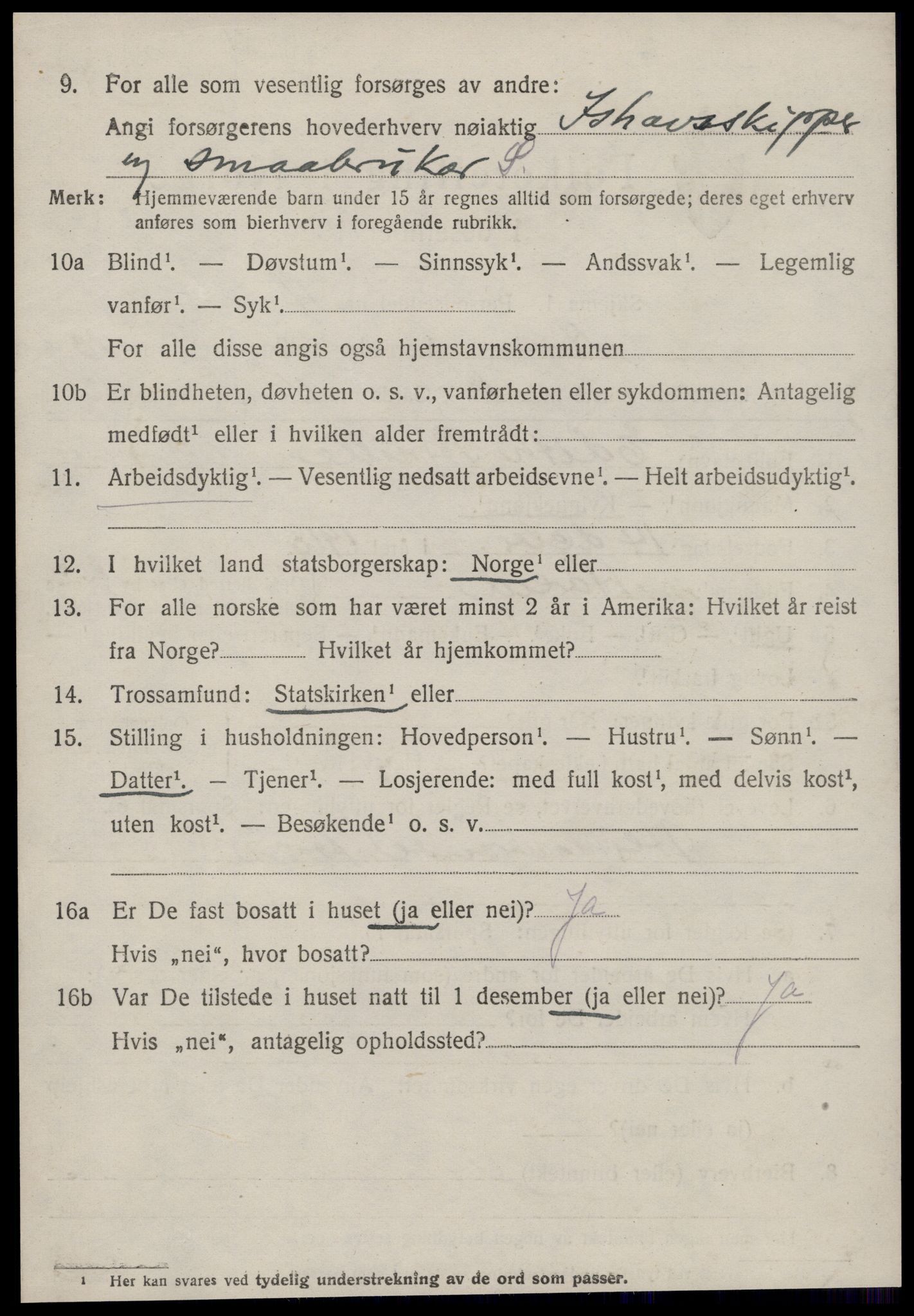 SAT, 1920 census for Hareid, 1920, p. 4936