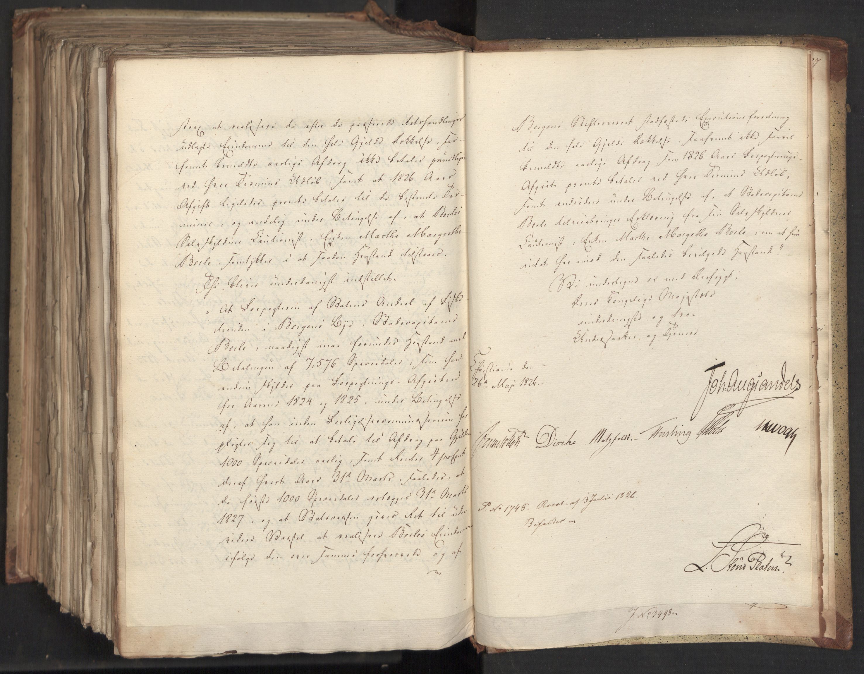 Statsrådsavdelingen i Stockholm, AV/RA-S-1003/D/Da/L0046: Regjeringsinnstillinger nr. 3308-3500, 1826, p. 526