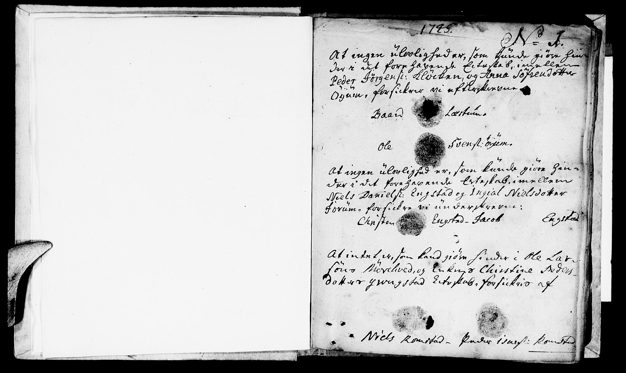 Ministerialprotokoller, klokkerbøker og fødselsregistre - Nord-Trøndelag, AV/SAT-A-1458/764/L0541: Parish register (official) no. 764A01, 1745-1758, p. 1
