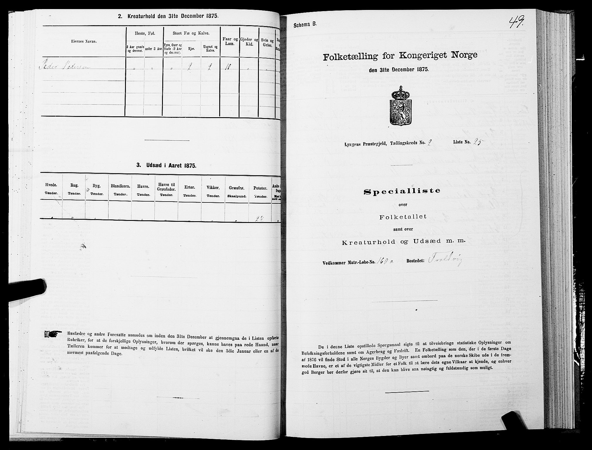 SATØ, 1875 census for 1938P Lyngen, 1875, p. 2049