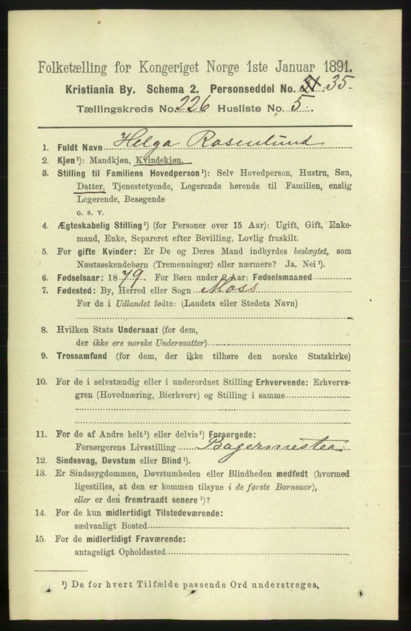 RA, 1891 census for 0301 Kristiania, 1891, p. 137640