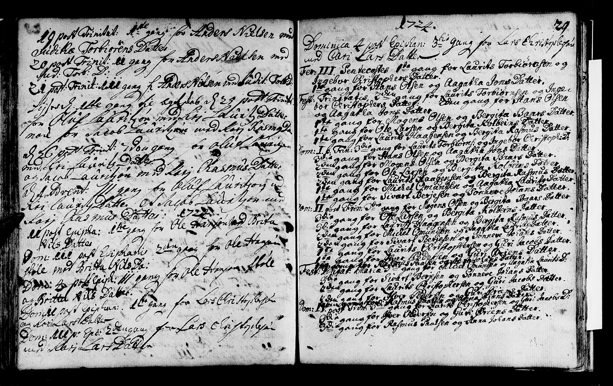 Tysnes sokneprestembete, AV/SAB-A-78601/H/Haa: Parish register (official) no. A 1, 1723-1731, p. 29