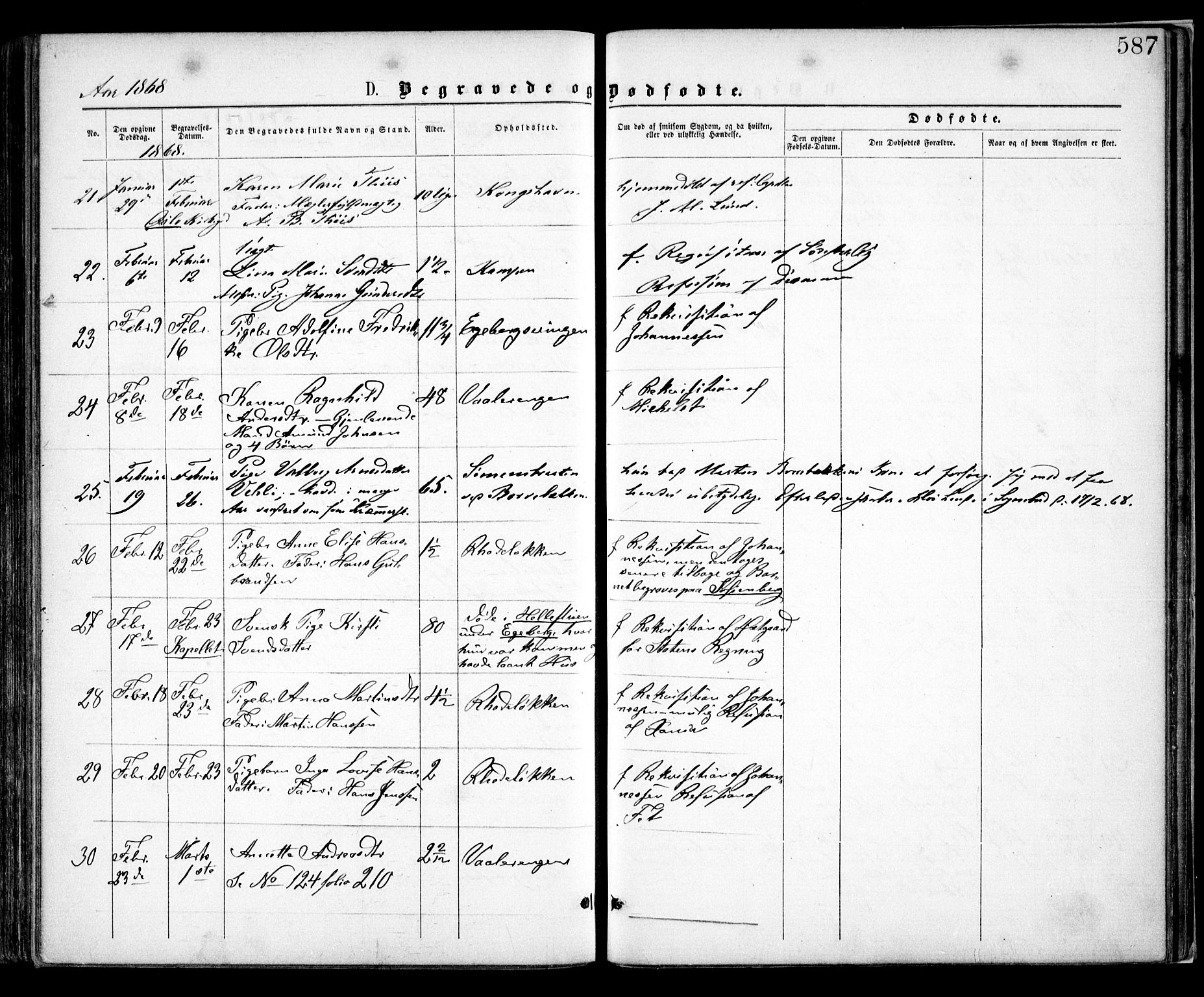 Østre Aker prestekontor Kirkebøker, AV/SAO-A-10840/F/Fa/L0001: Parish register (official) no. I 1, 1861-1869, p. 587