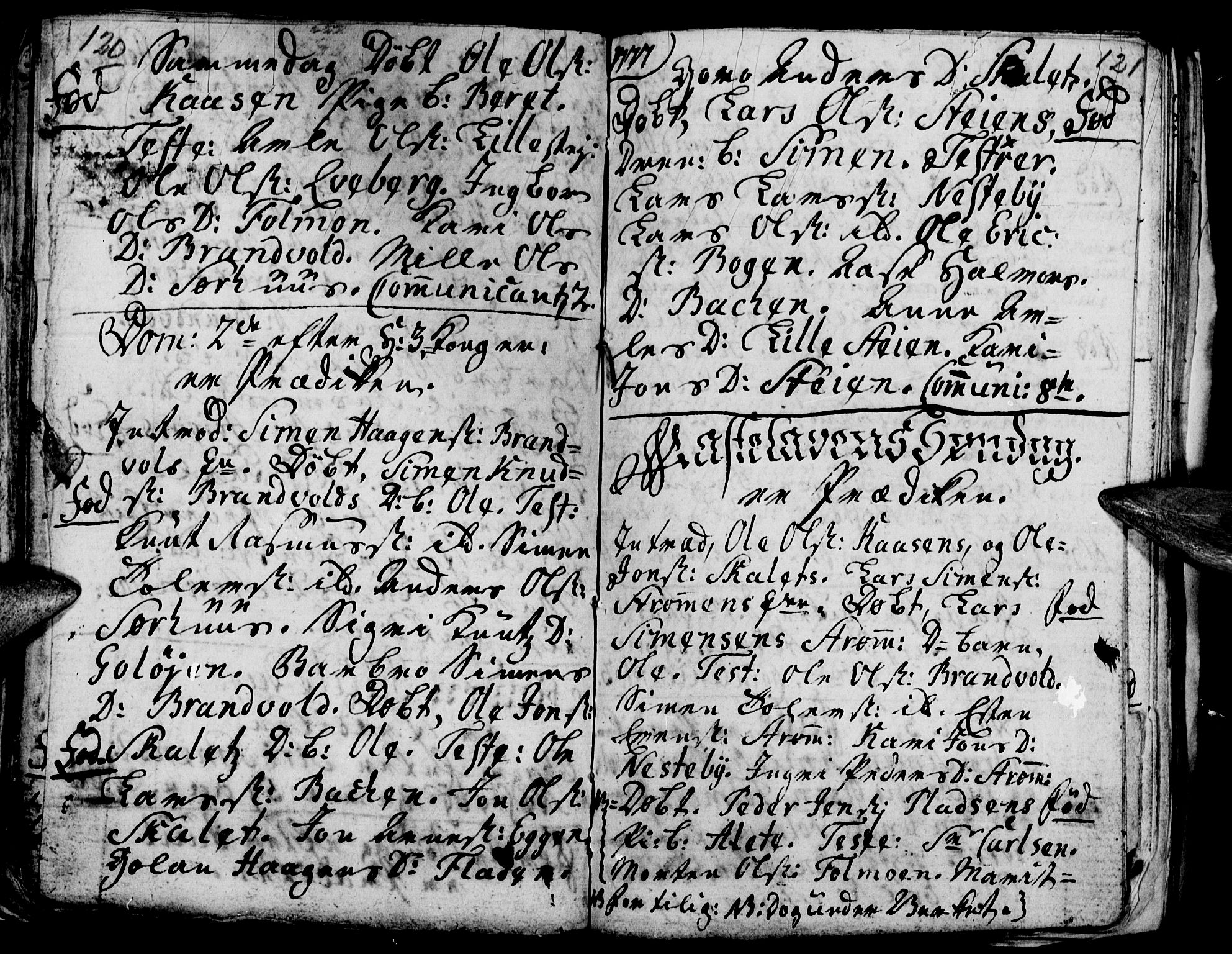 Tynset prestekontor, SAH/PREST-058/H/Ha/Hab/L0009: Parish register (official) no. 9, 1769-1781, p. 120-121