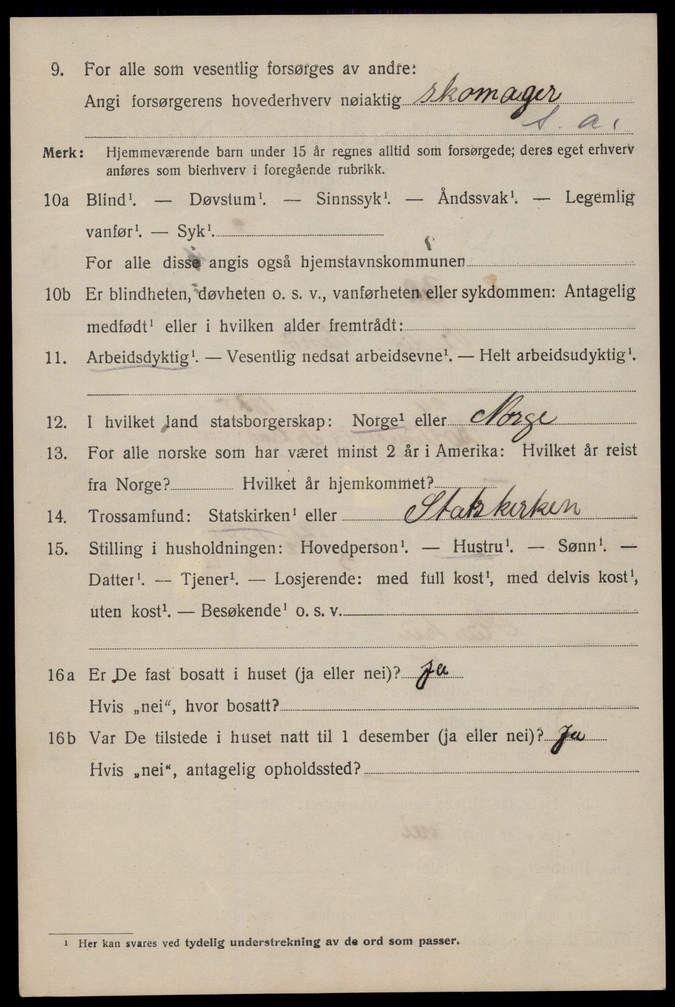 SAST, 1920 census for Haugesund, 1920, p. 18092