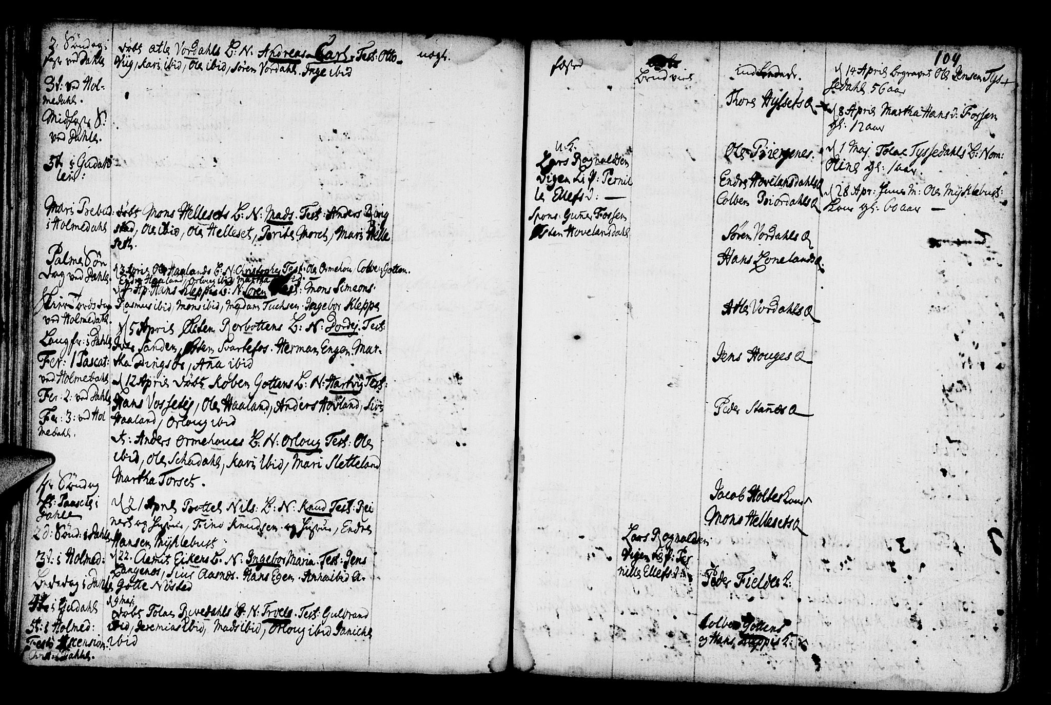 Fjaler sokneprestembete, AV/SAB-A-79801/H/Haa/Haaa/L0001: Parish register (official) no. A 1, 1755-1778, p. 104