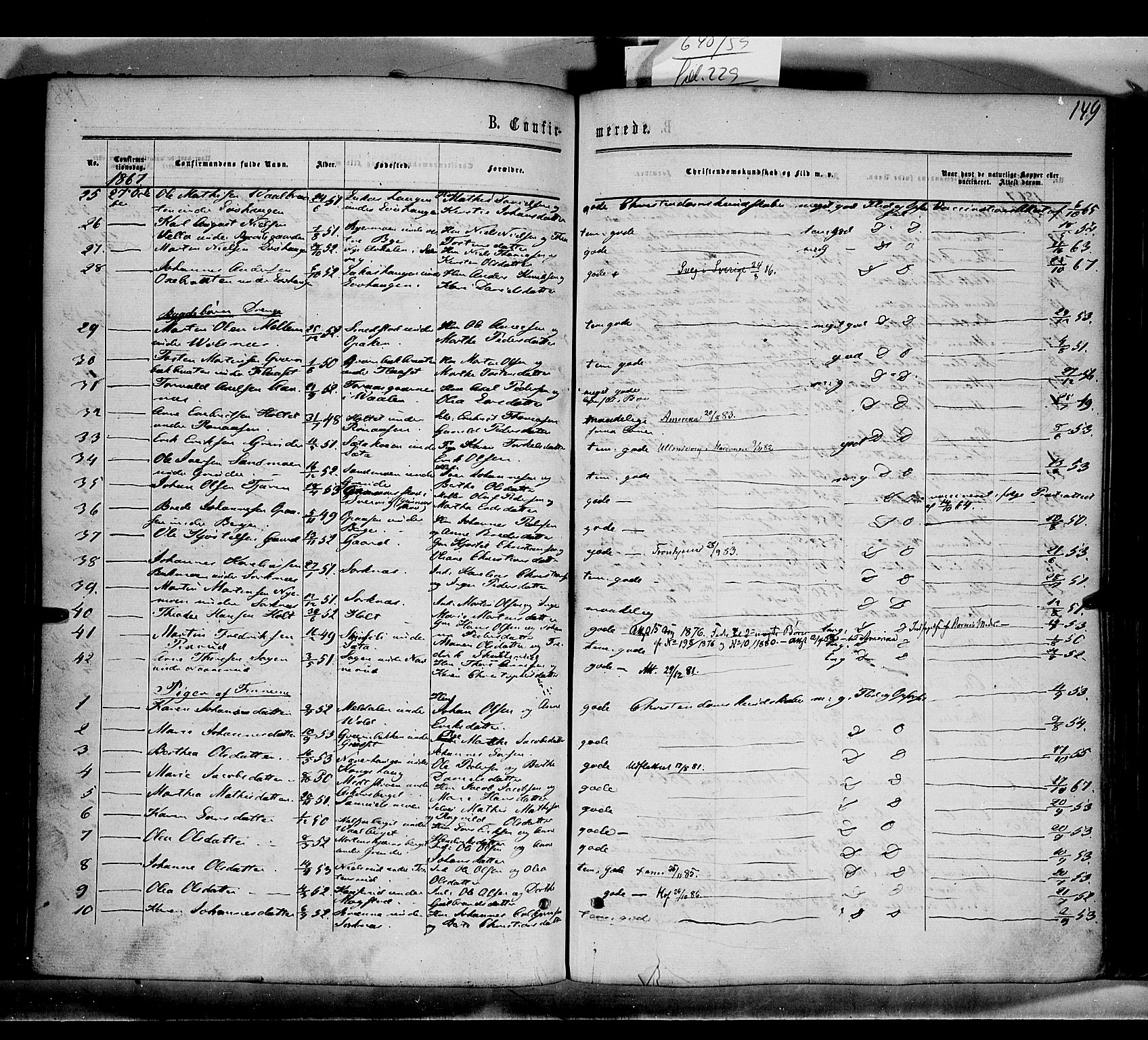 Grue prestekontor, AV/SAH-PREST-036/H/Ha/Haa/L0010: Parish register (official) no. 10, 1864-1873, p. 149