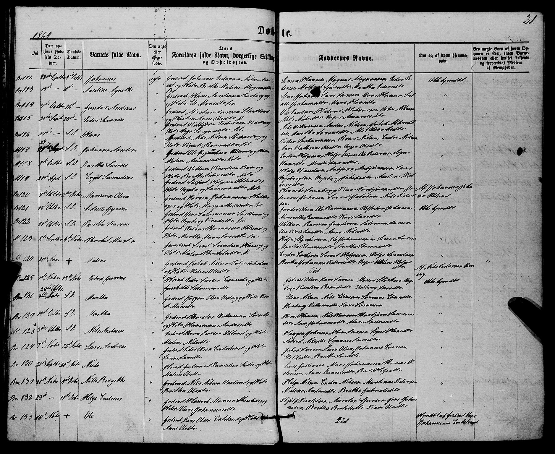 Finnås sokneprestembete, AV/SAB-A-99925/H/Ha/Haa/Haaa/L0008: Parish register (official) no. A 8, 1863-1872, p. 21