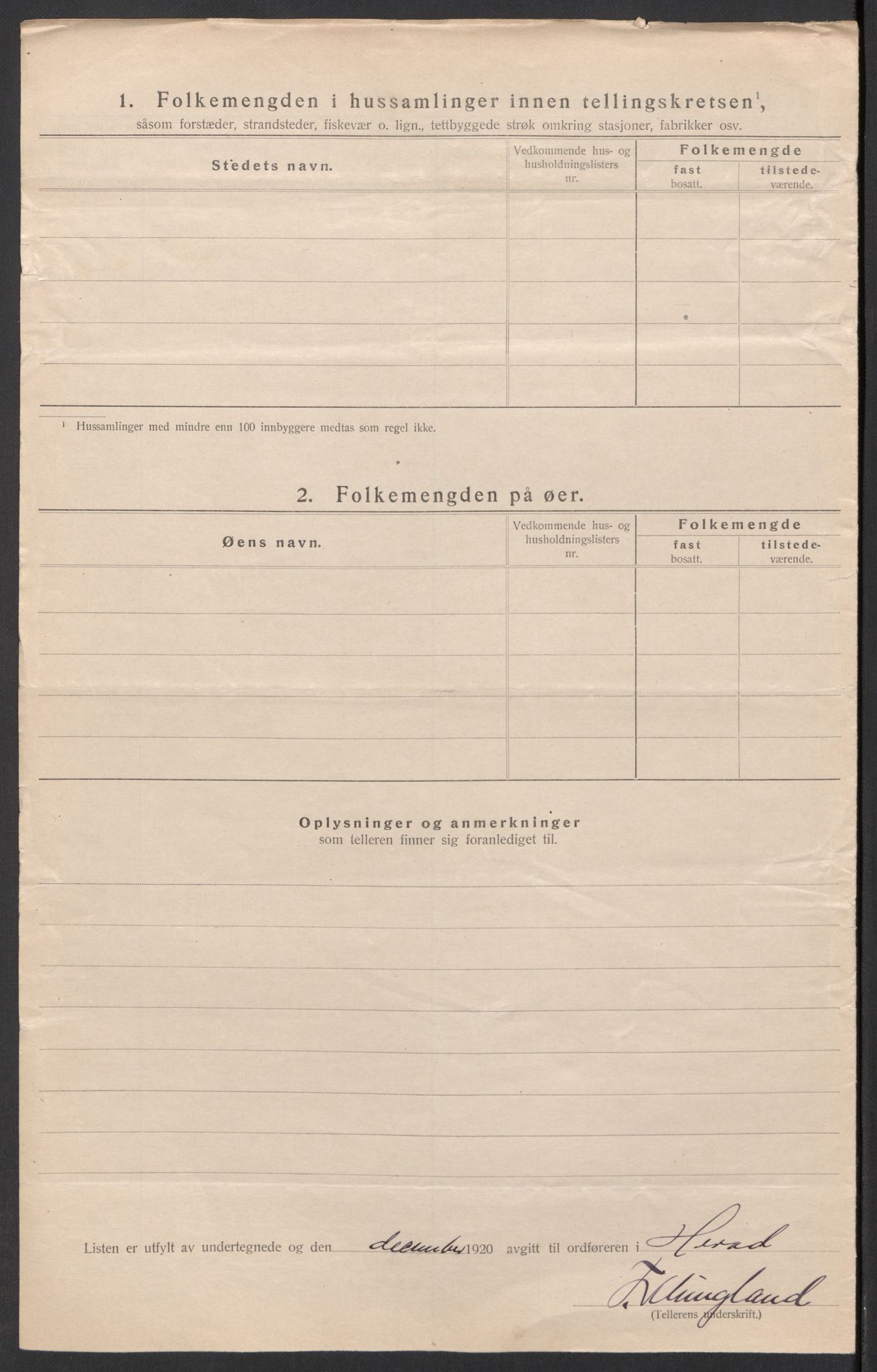 SAK, 1920 census for Herad, 1920, p. 14