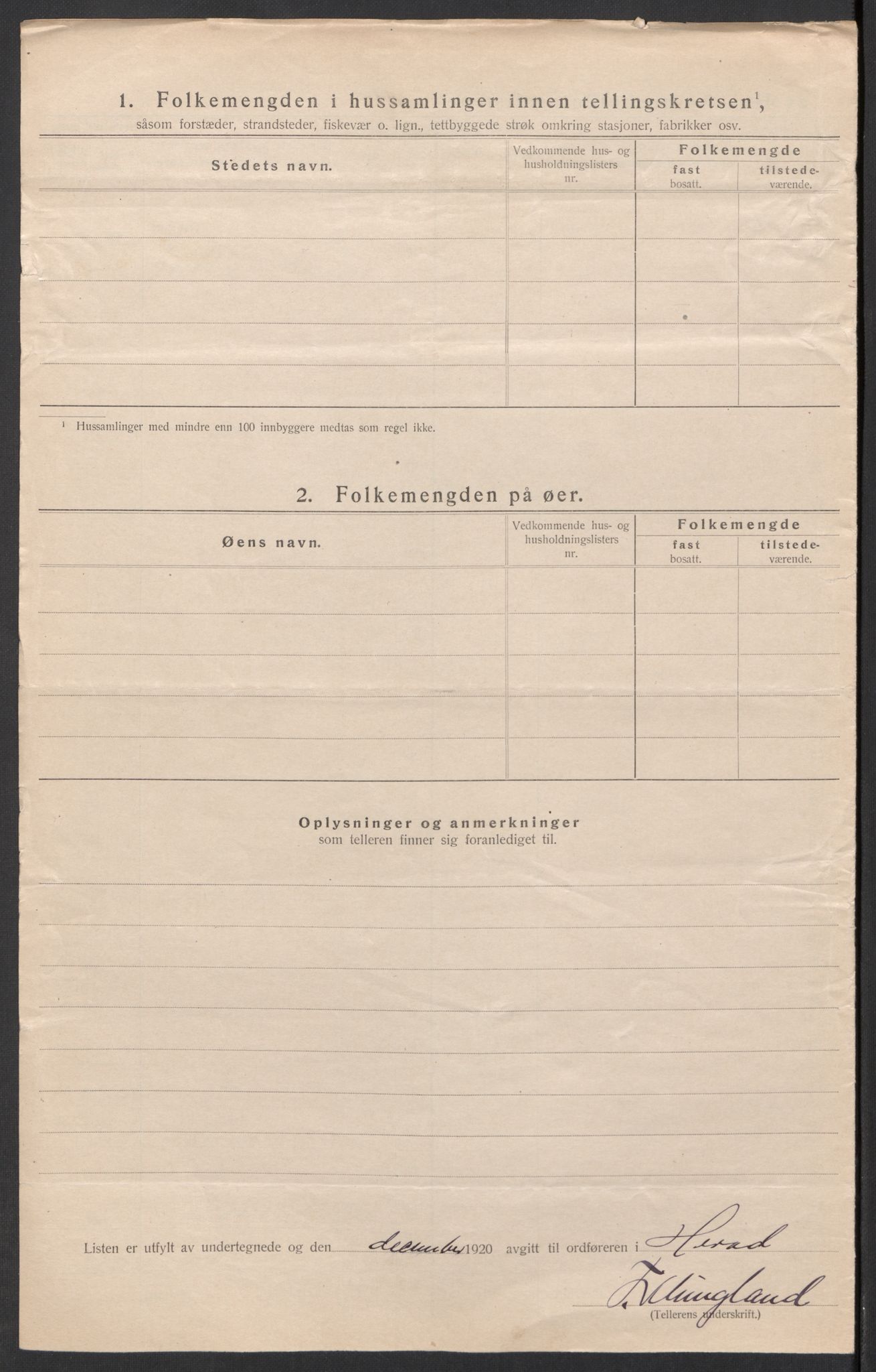 SAK, 1920 census for Herad, 1920, p. 14