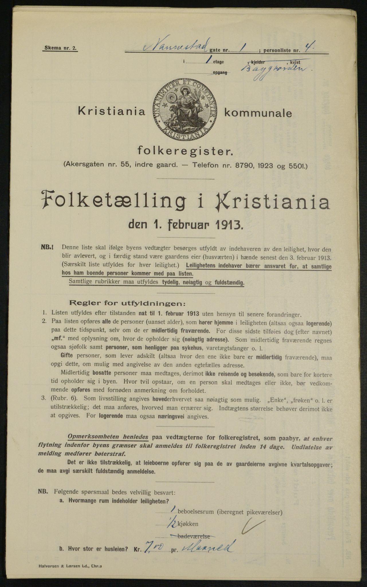 OBA, Municipal Census 1913 for Kristiania, 1913, p. 68982