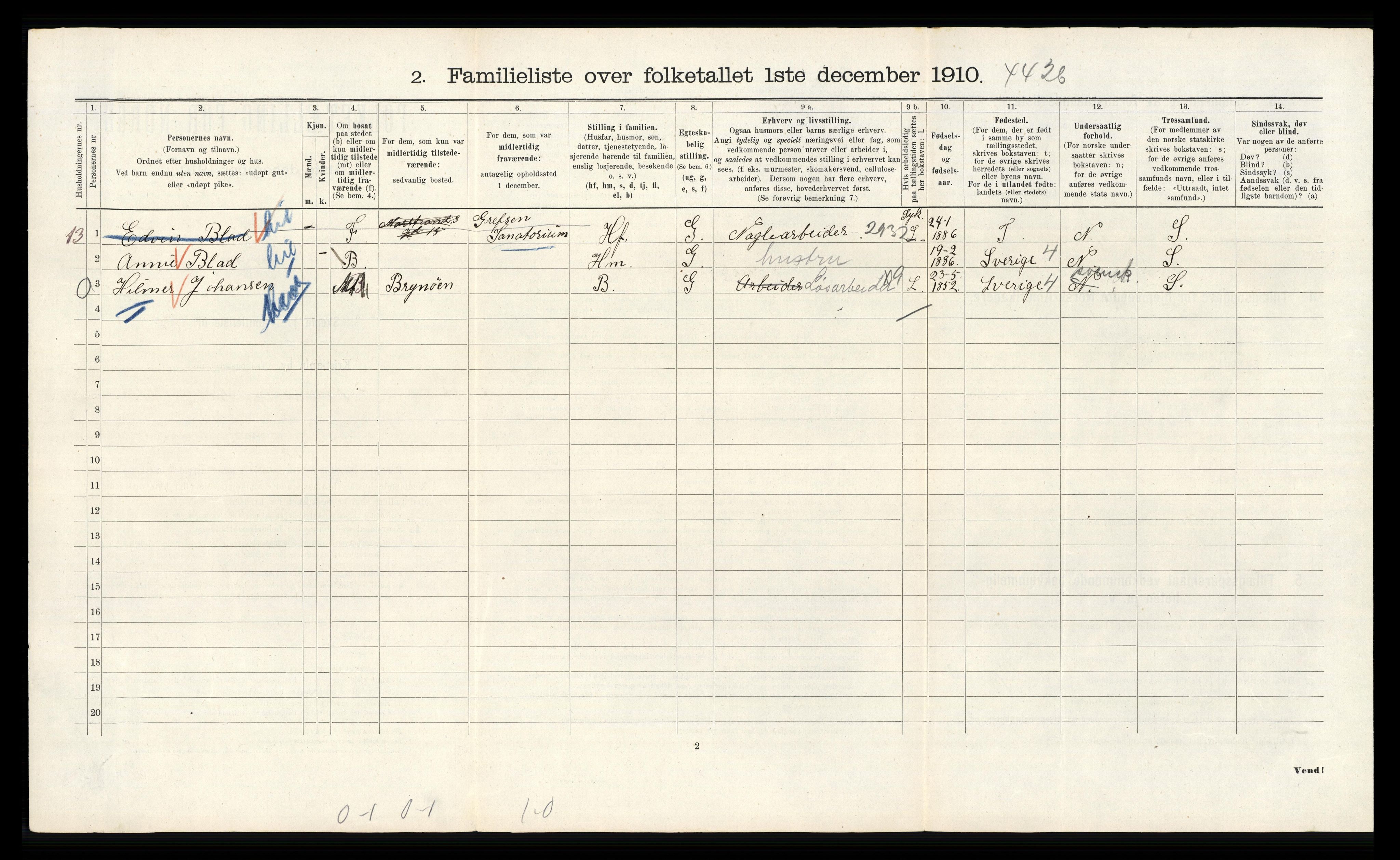 RA, 1910 census for Kristiania, 1910, p. 63166