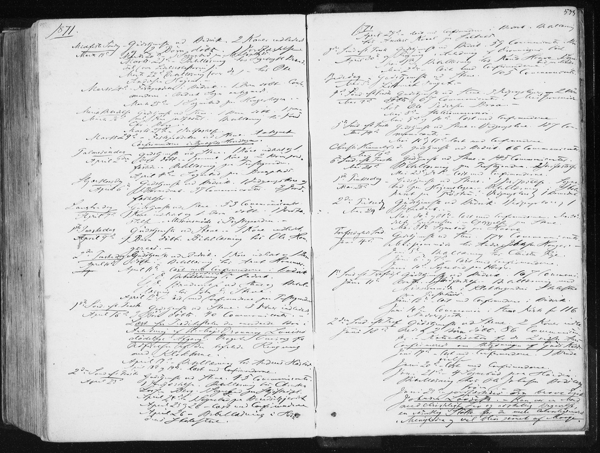 Ministerialprotokoller, klokkerbøker og fødselsregistre - Sør-Trøndelag, SAT/A-1456/612/L0377: Parish register (official) no. 612A09, 1859-1877, p. 573