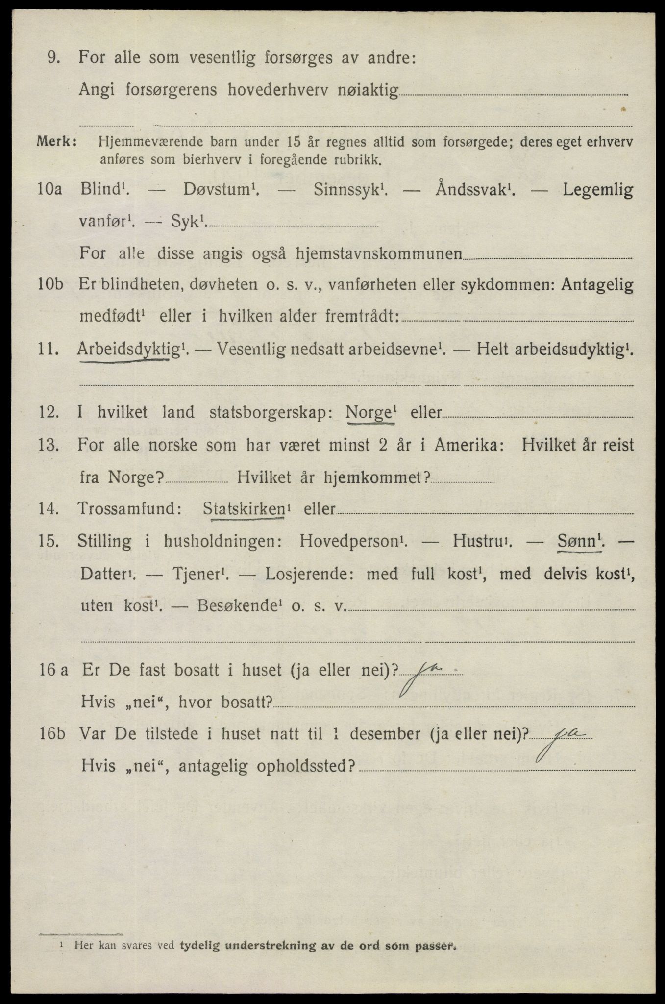 SAO, 1920 census for Degernes, 1920, p. 2479