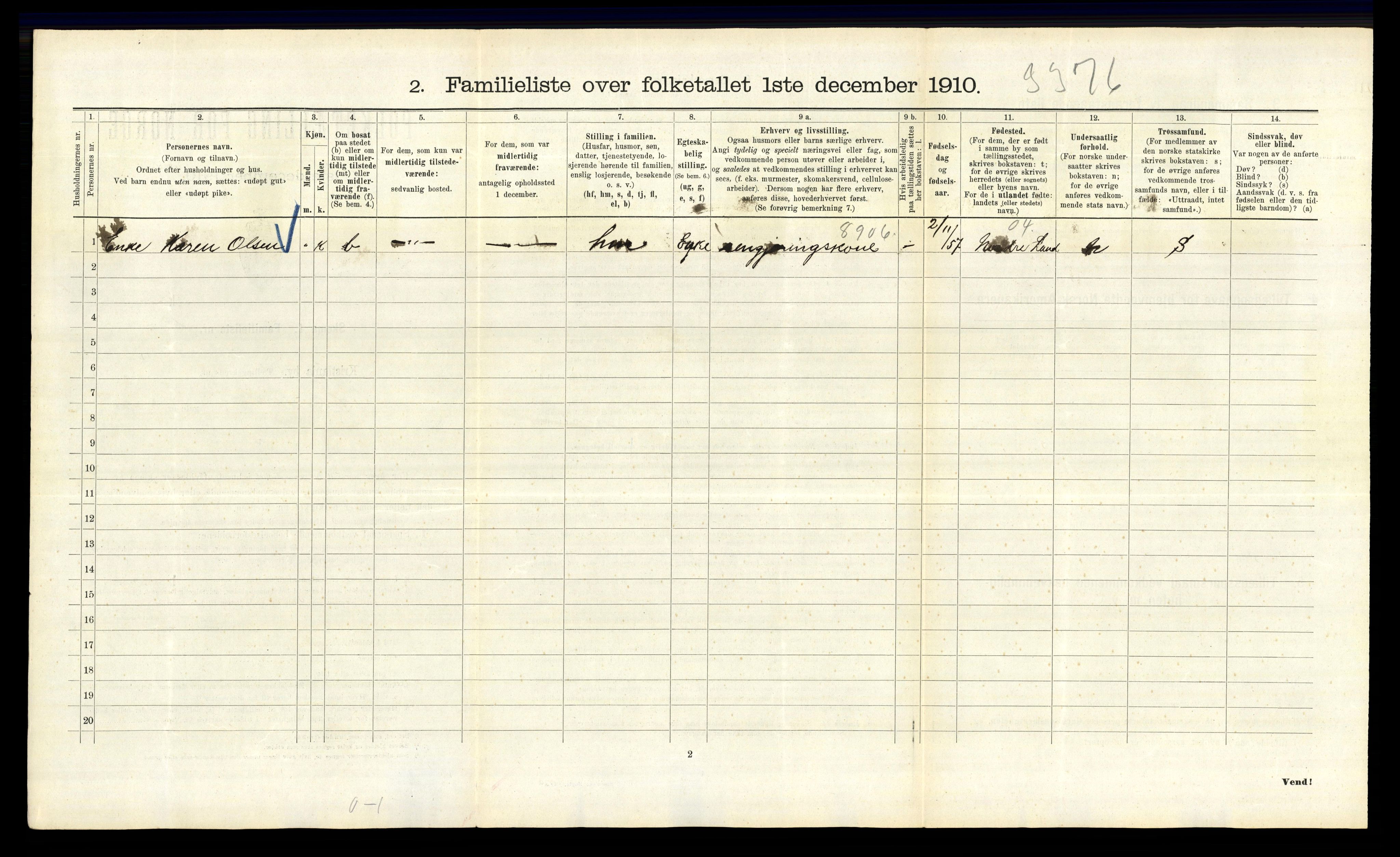 RA, 1910 census for Kristiania, 1910, p. 53136