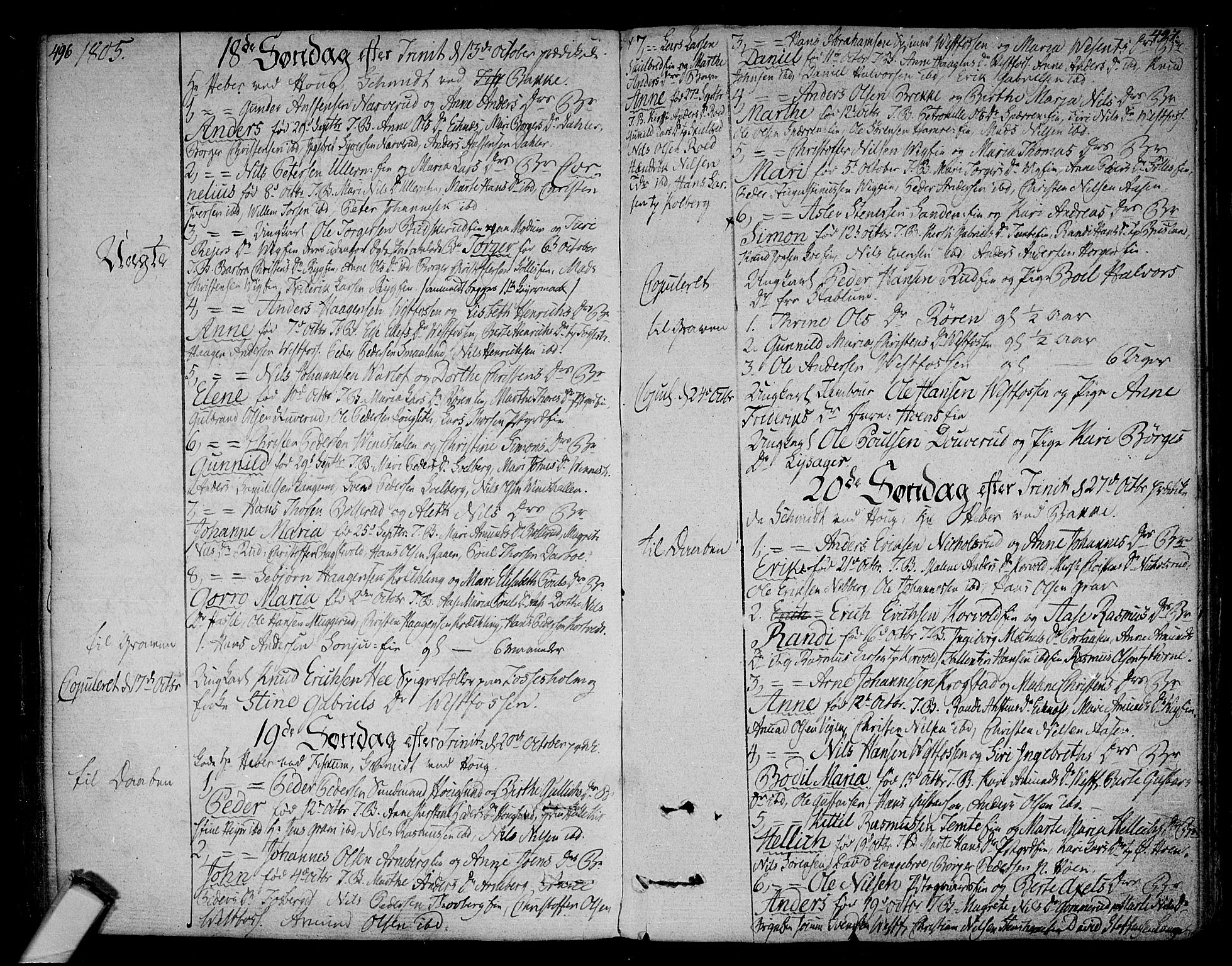 Eiker kirkebøker, AV/SAKO-A-4/F/Fa/L0009: Parish register (official) no. I 9, 1789-1806, p. 496-497