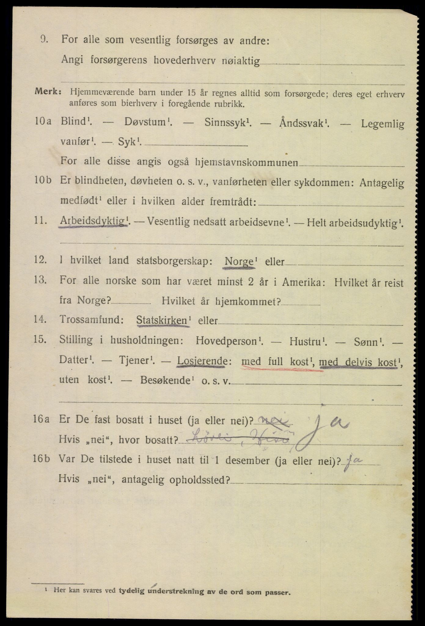 SAK, 1920 census for Arendal, 1920, p. 18597