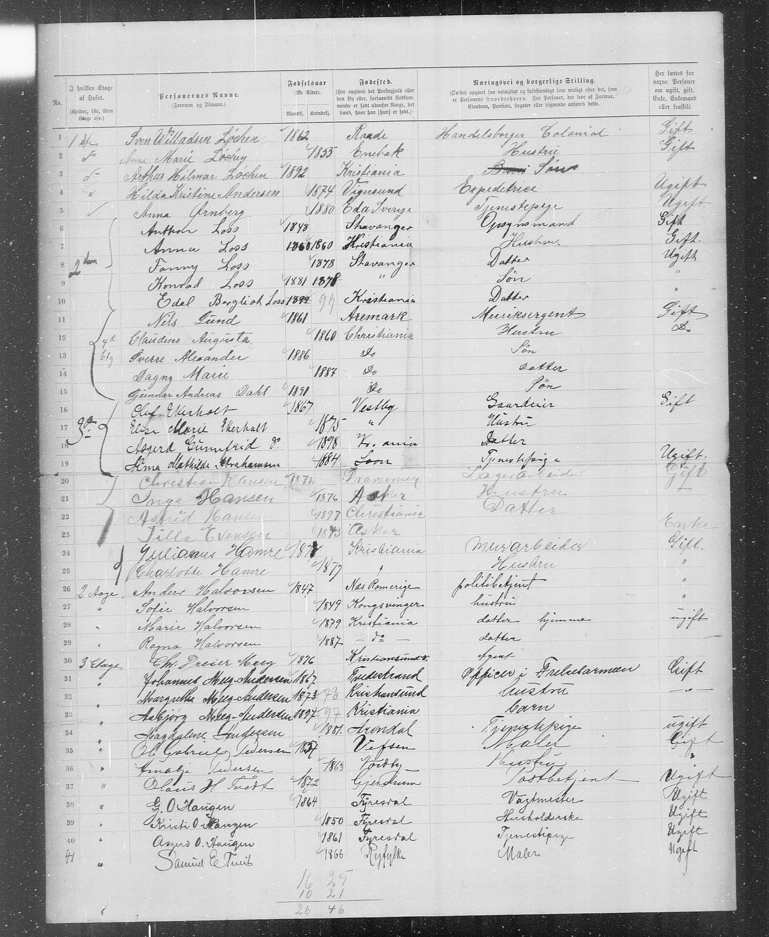 OBA, Municipal Census 1899 for Kristiania, 1899, p. 2102