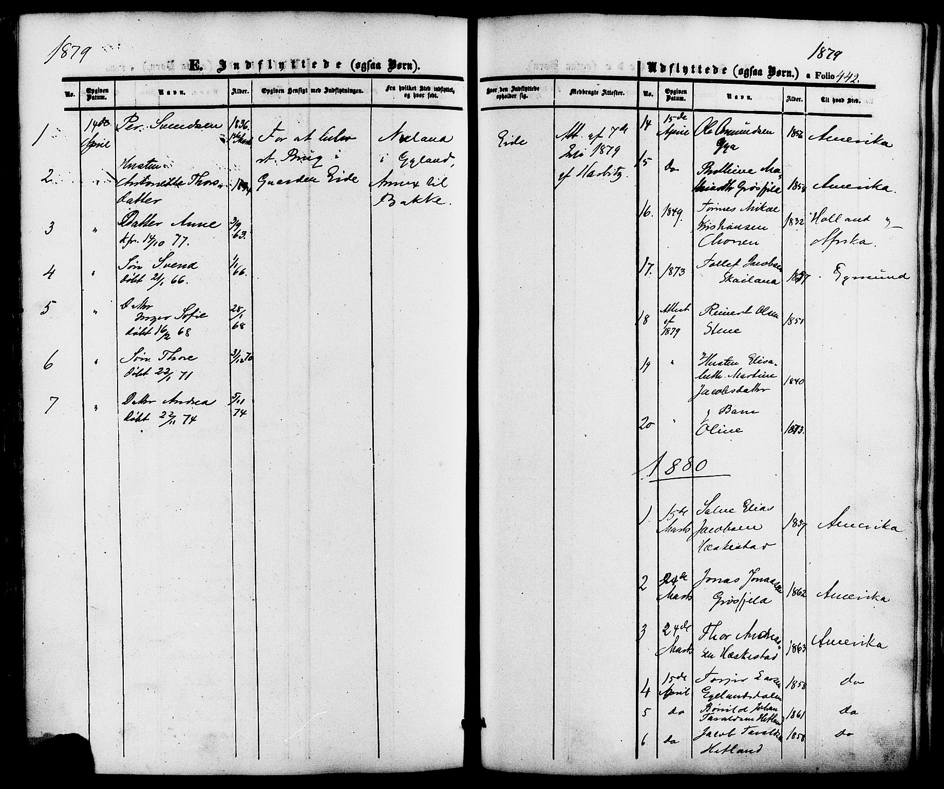 Lund sokneprestkontor, AV/SAST-A-101809/S06/L0010: Parish register (official) no. A 9, 1854-1886, p. 442