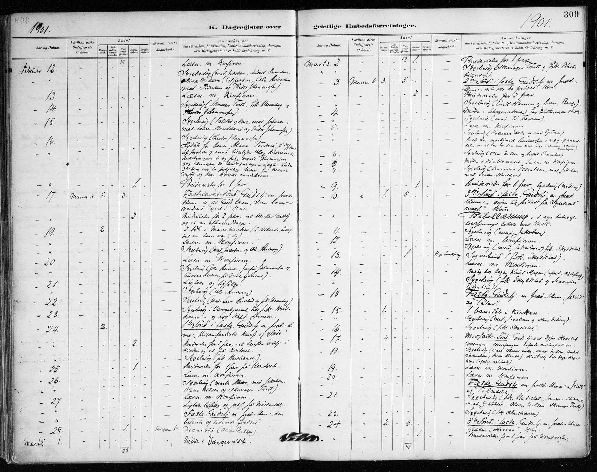 Mariakirken Sokneprestembete, AV/SAB-A-76901/H/Haa/L0008: Parish register (official) no. A 8, 1893-1942, p. 309