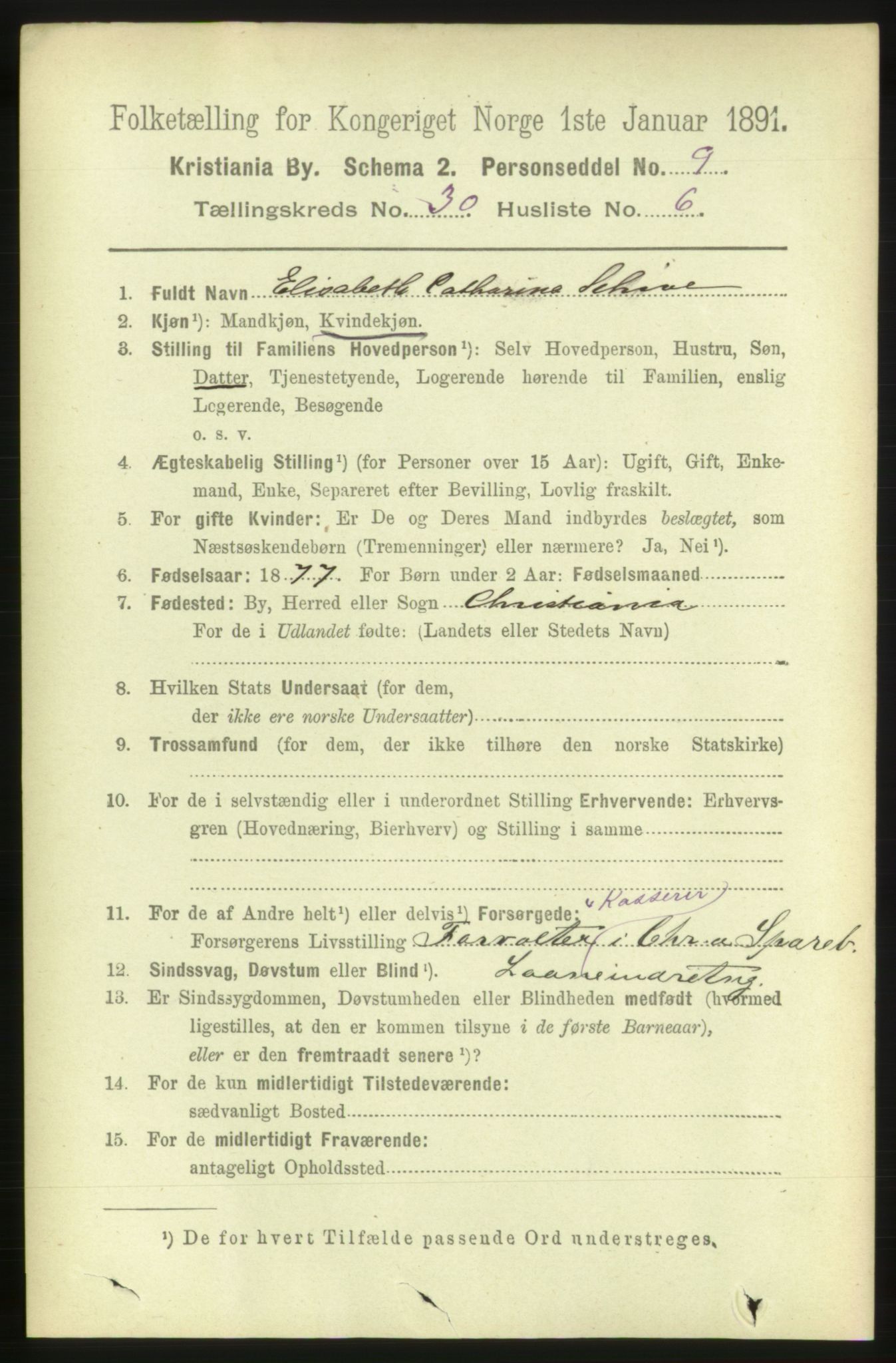 RA, 1891 census for 0301 Kristiania, 1891, p. 15687