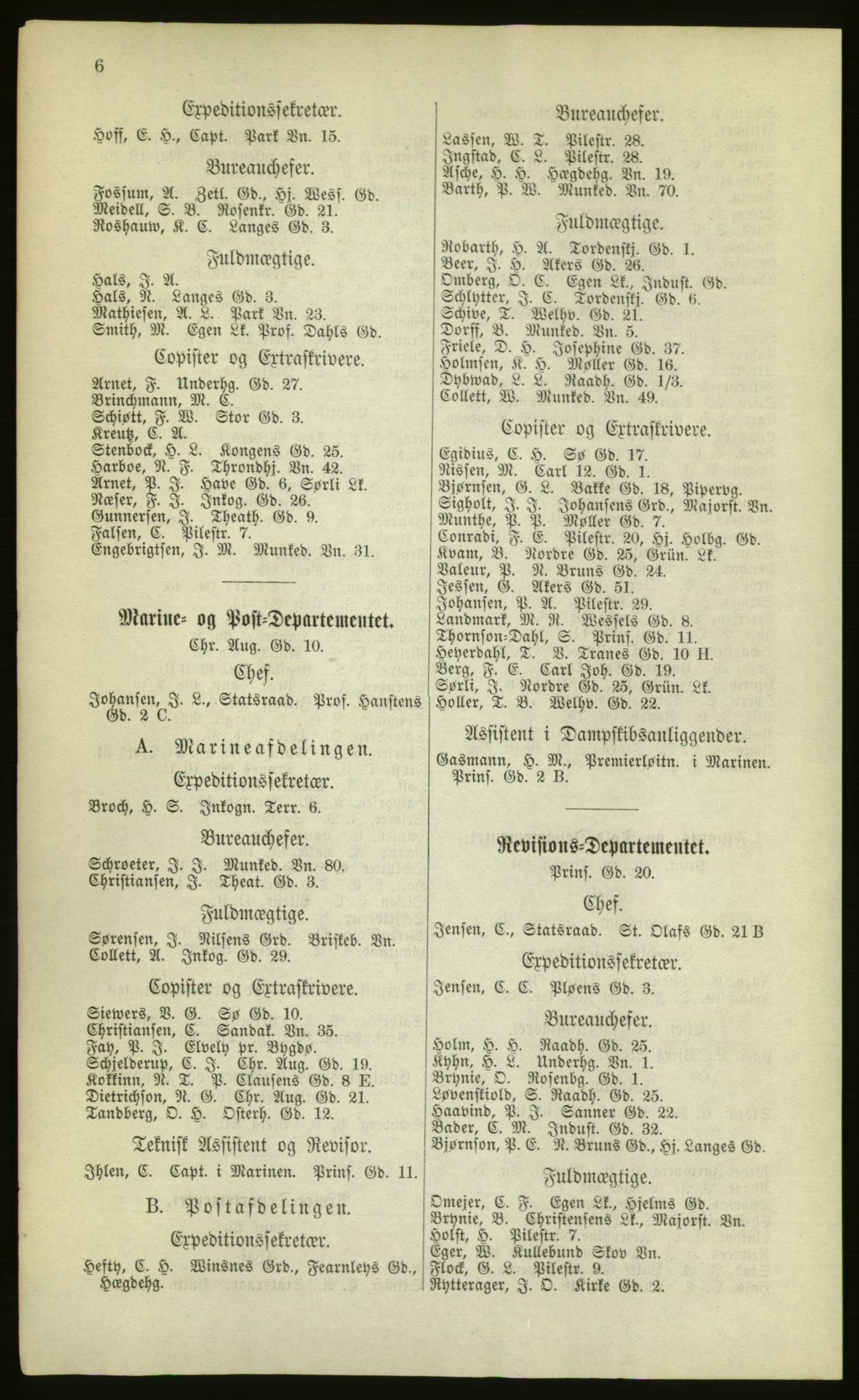 Kristiania/Oslo adressebok, PUBL/-, 1880, p. 6