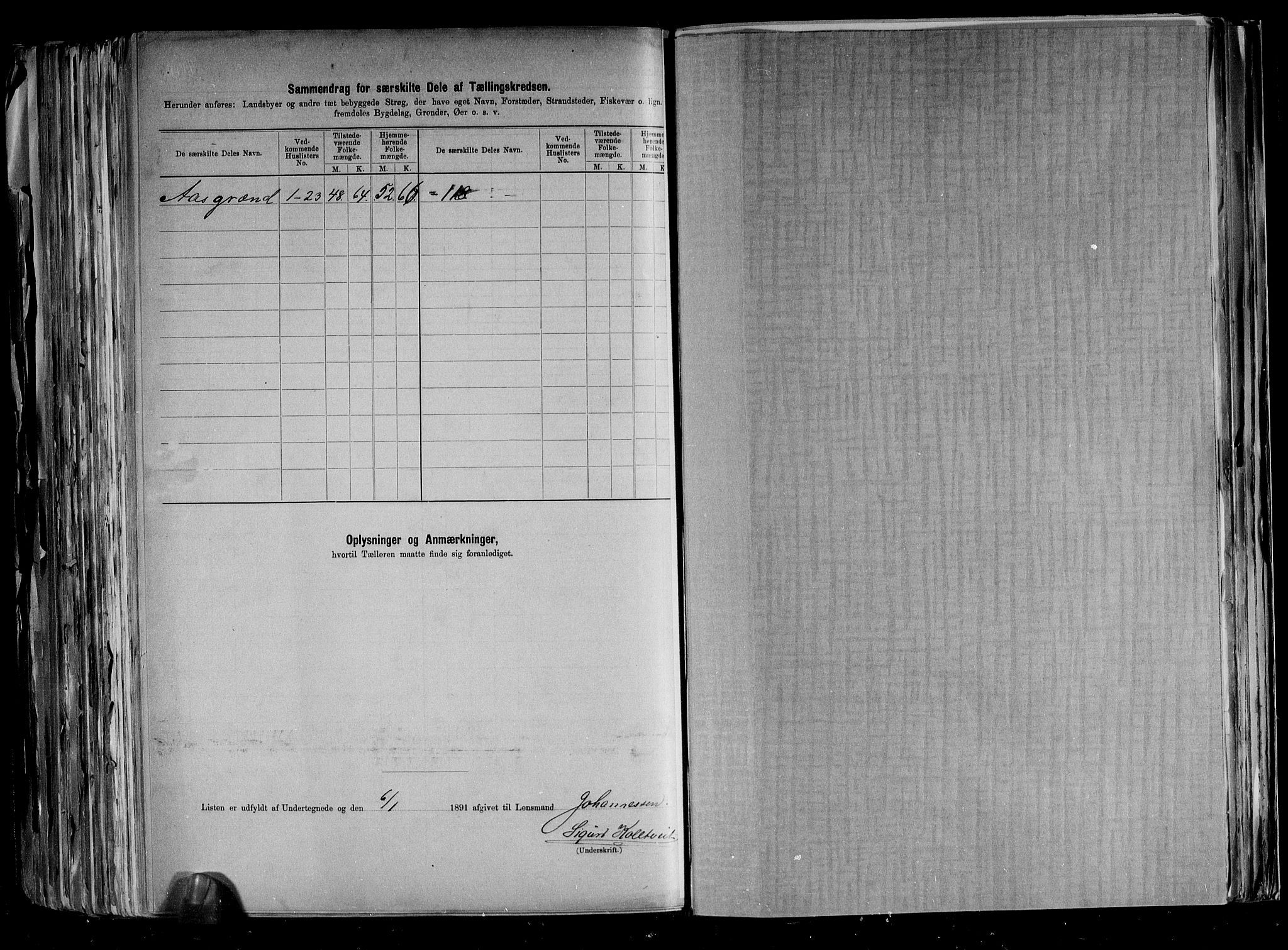 RA, 1891 census for 0829 Kviteseid, 1891, p. 39