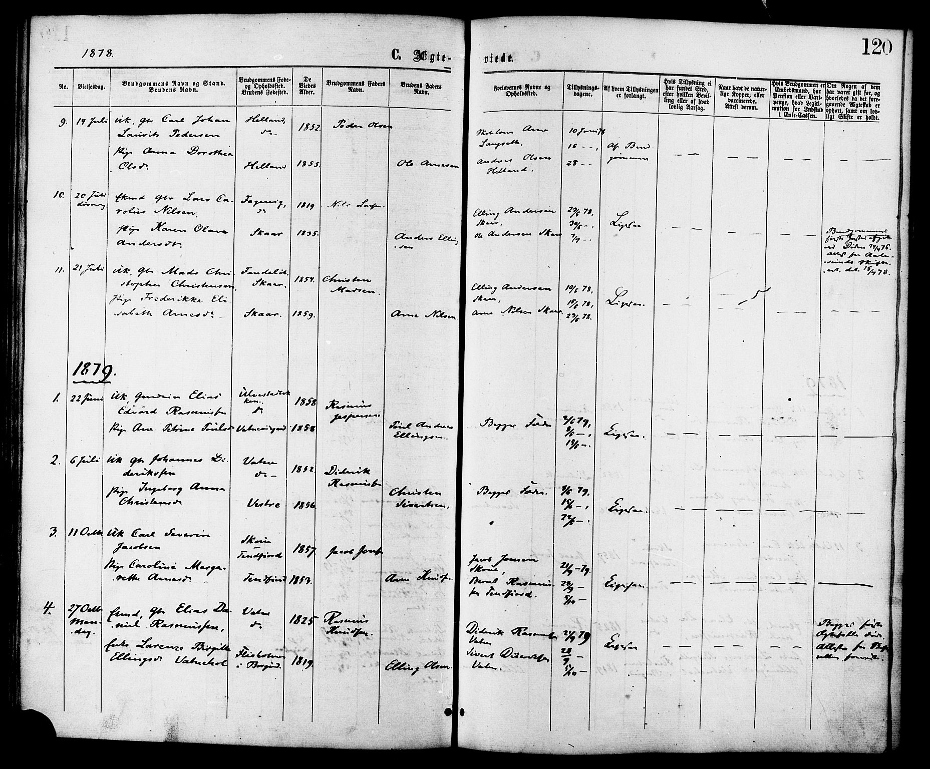 Ministerialprotokoller, klokkerbøker og fødselsregistre - Møre og Romsdal, AV/SAT-A-1454/525/L0373: Parish register (official) no. 525A03, 1864-1879, p. 120