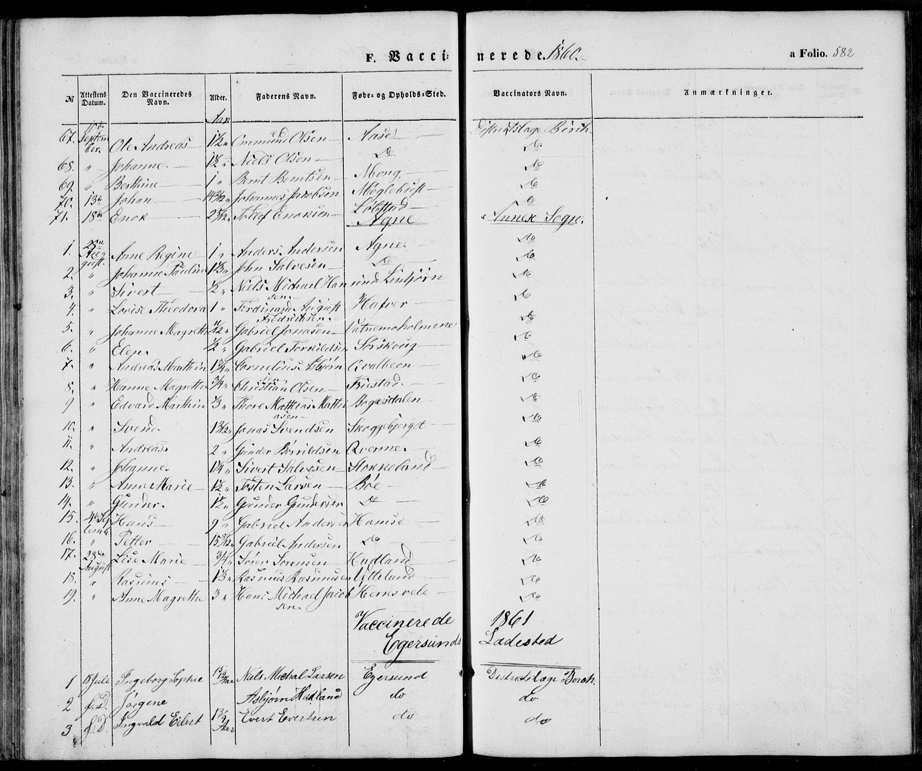 Eigersund sokneprestkontor, SAST/A-101807/S08/L0013: Parish register (official) no. A 12.2, 1850-1865, p. 582
