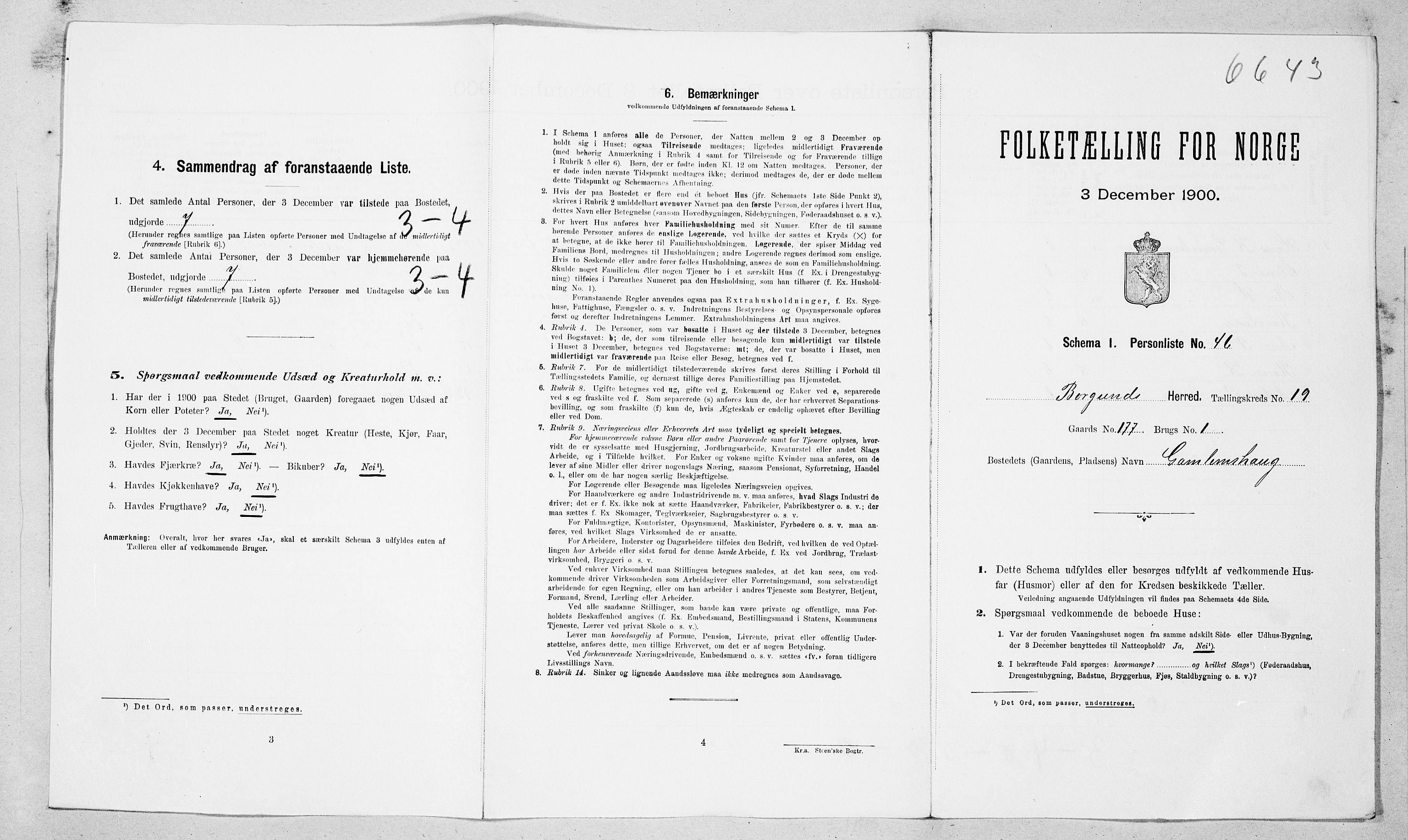 SAT, 1900 census for Borgund, 1900, p. 1969