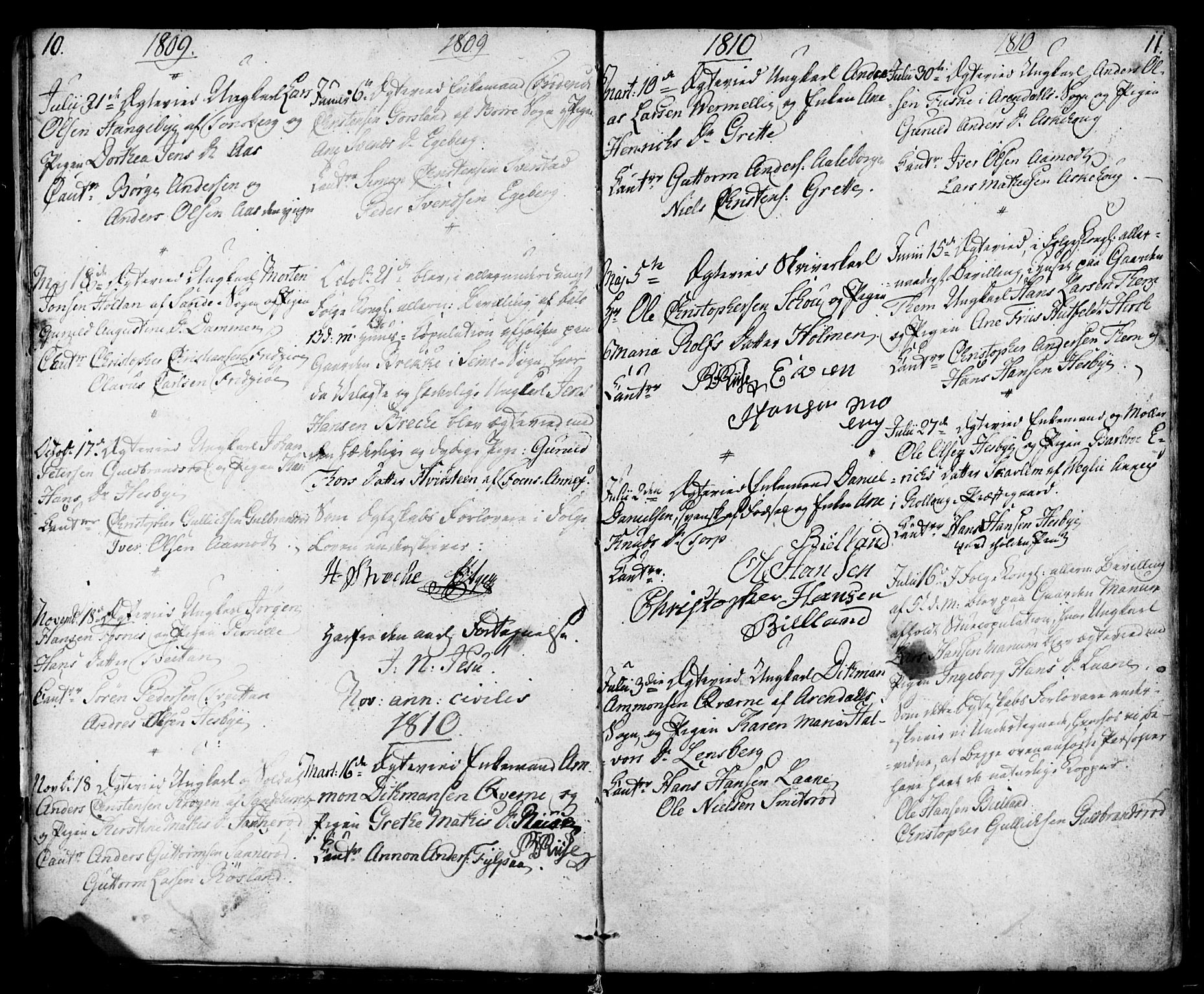 Sem kirkebøker, AV/SAKO-A-5/F/Fa/L0003: Parish register (official) no. I 3, 1799-1814, p. 10-11