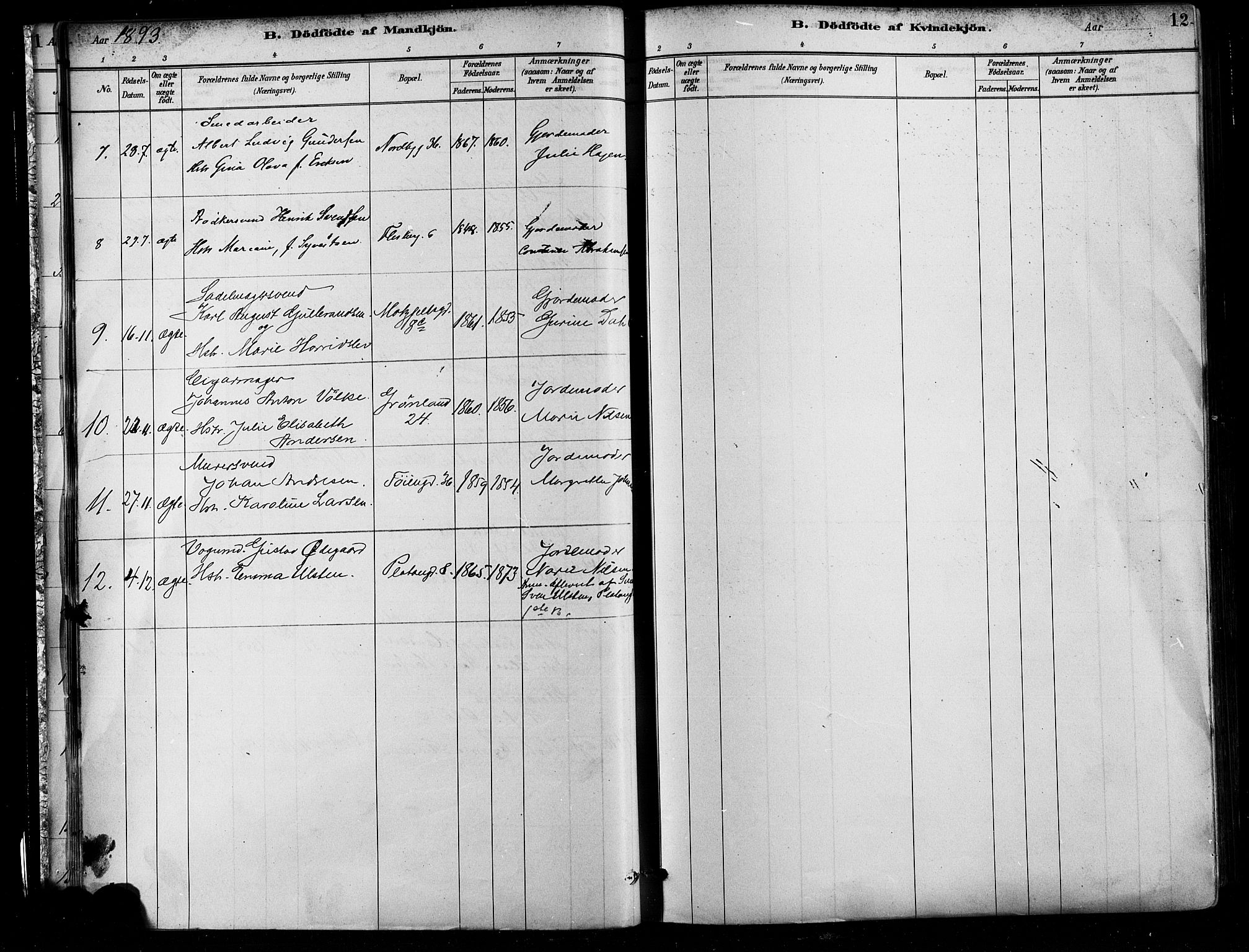 Grønland prestekontor Kirkebøker, AV/SAO-A-10848/F/Fa/L0008: Parish register (official) no. 8, 1881-1893, p. 12