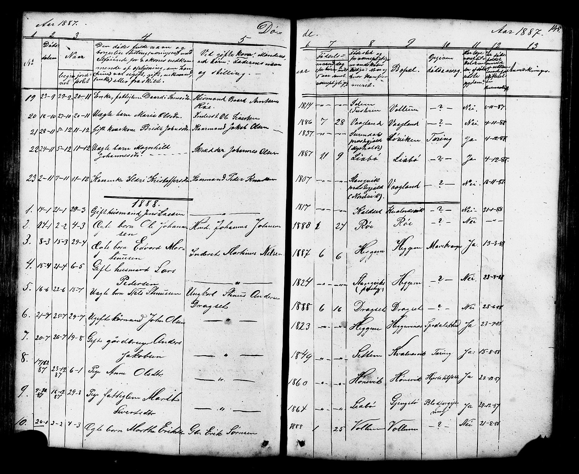 Ministerialprotokoller, klokkerbøker og fødselsregistre - Møre og Romsdal, AV/SAT-A-1454/576/L0890: Parish register (copy) no. 576C01, 1837-1908, p. 145