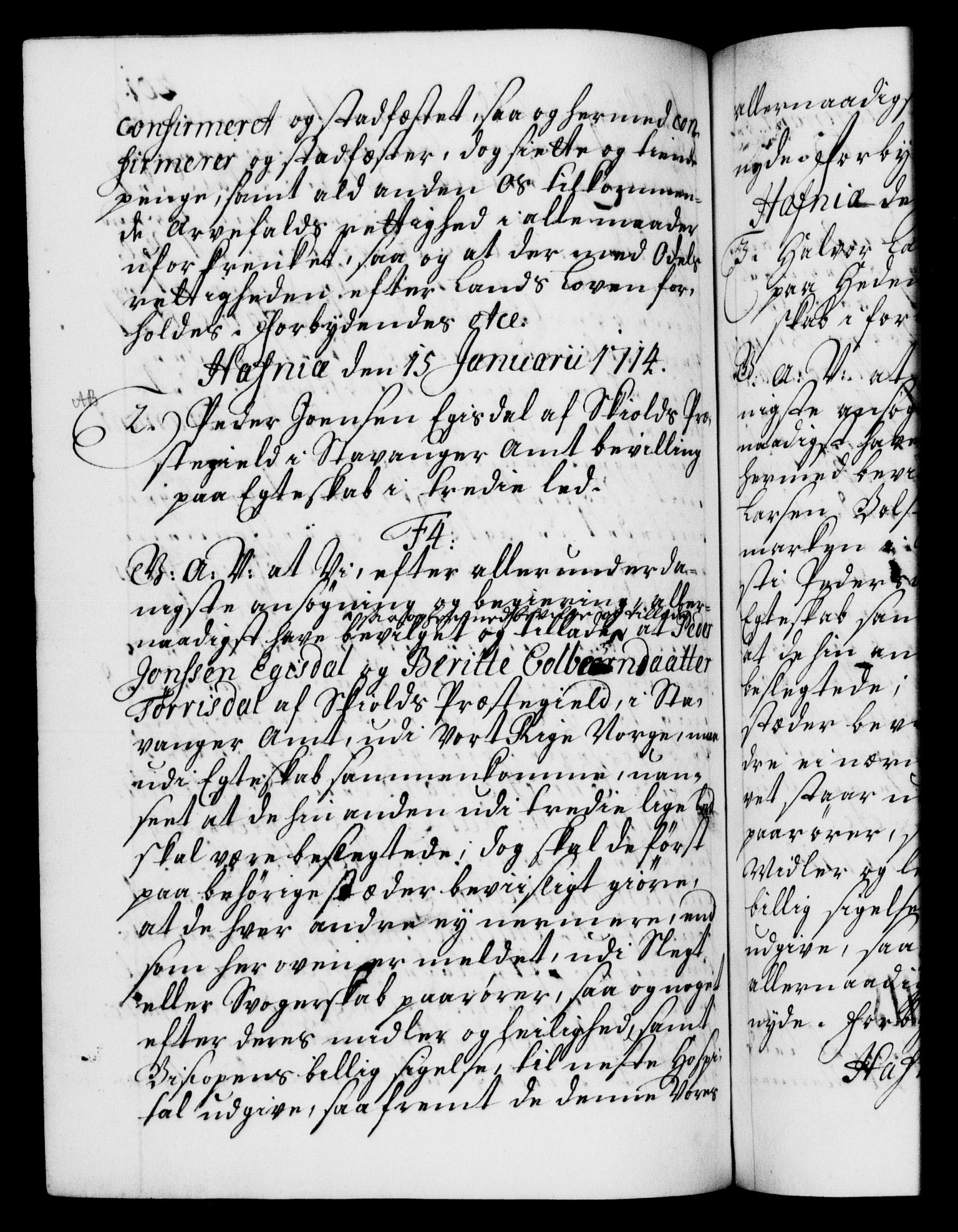 Danske Kanselli 1572-1799, AV/RA-EA-3023/F/Fc/Fca/Fcaa/L0021: Norske registre, 1712-1715, p. 201b