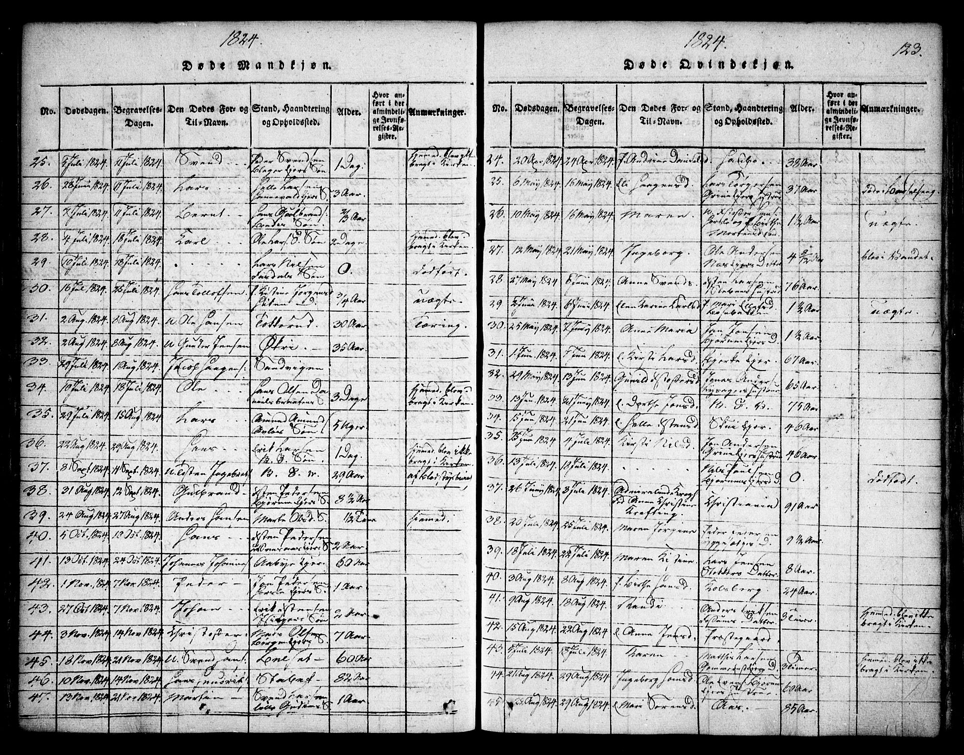 Asker prestekontor Kirkebøker, SAO/A-10256a/F/Fa/L0006: Parish register (official) no. I 6, 1814-1824, p. 123