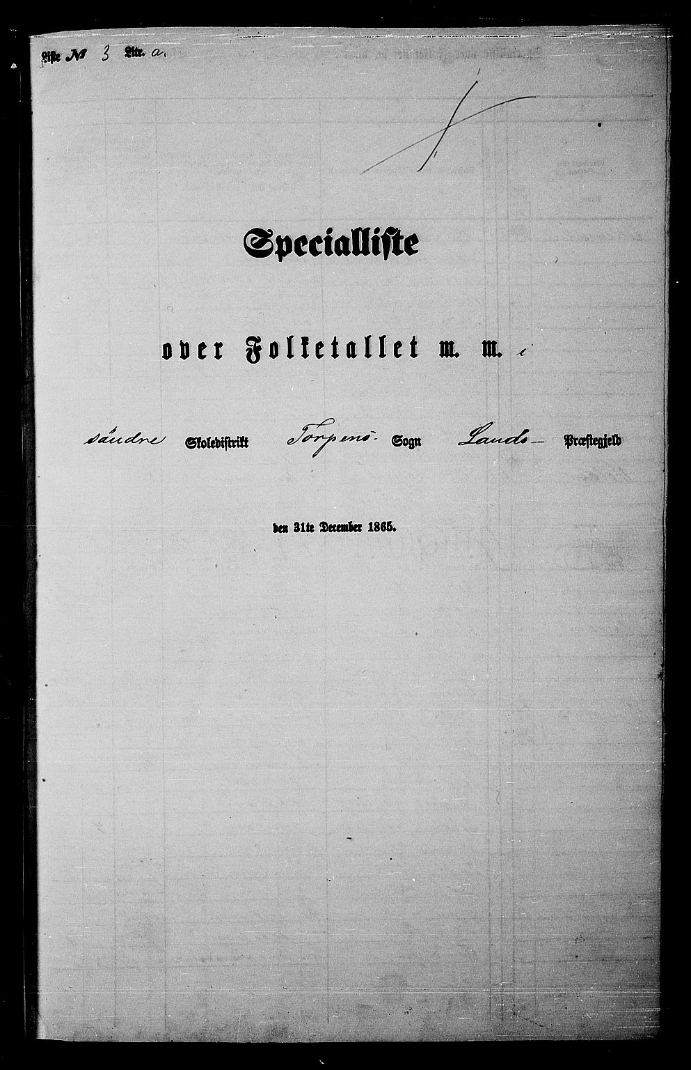 RA, 1865 census for Land, 1865, p. 75